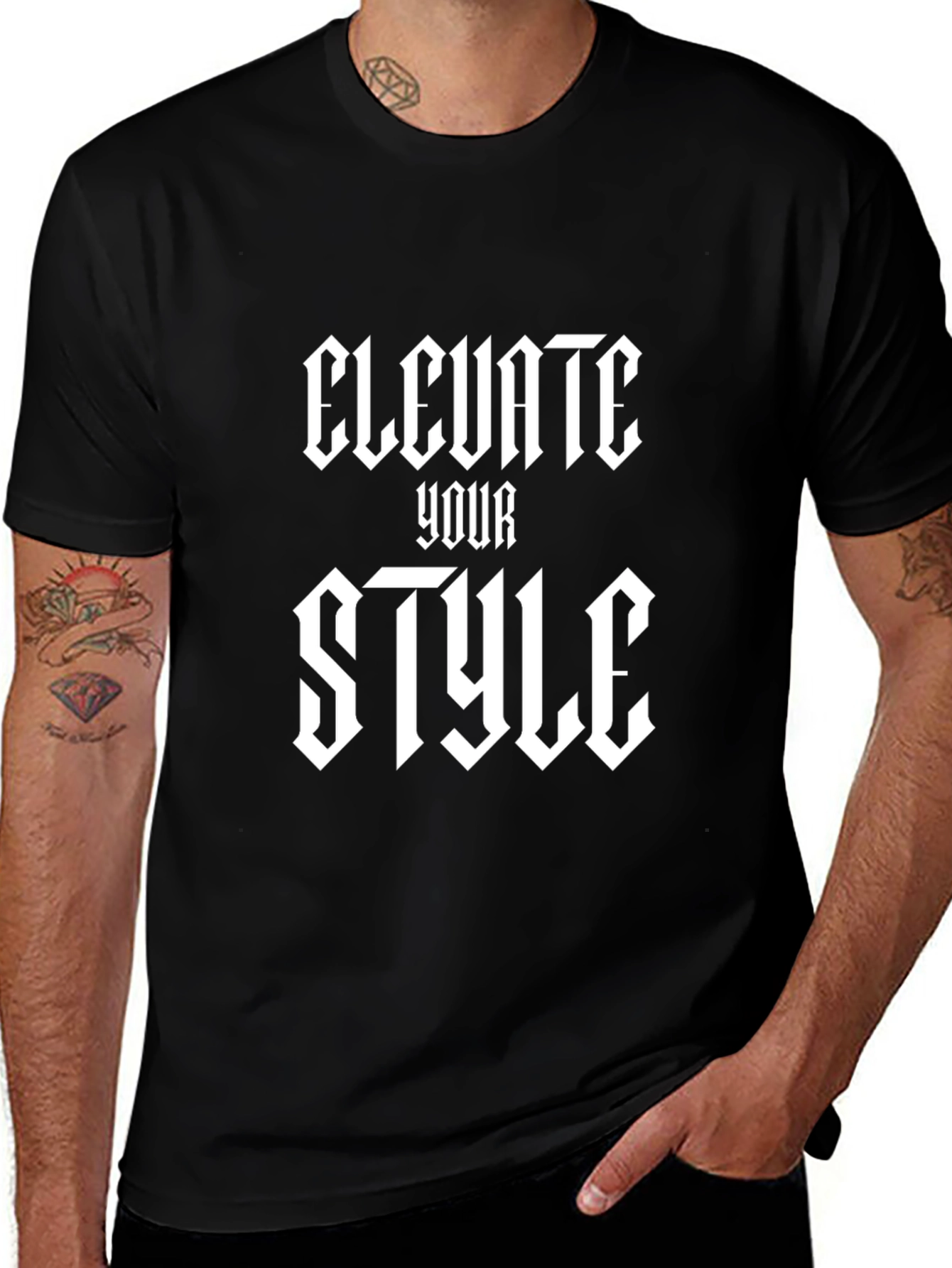 Elevate Your Style Black Graphic Tee