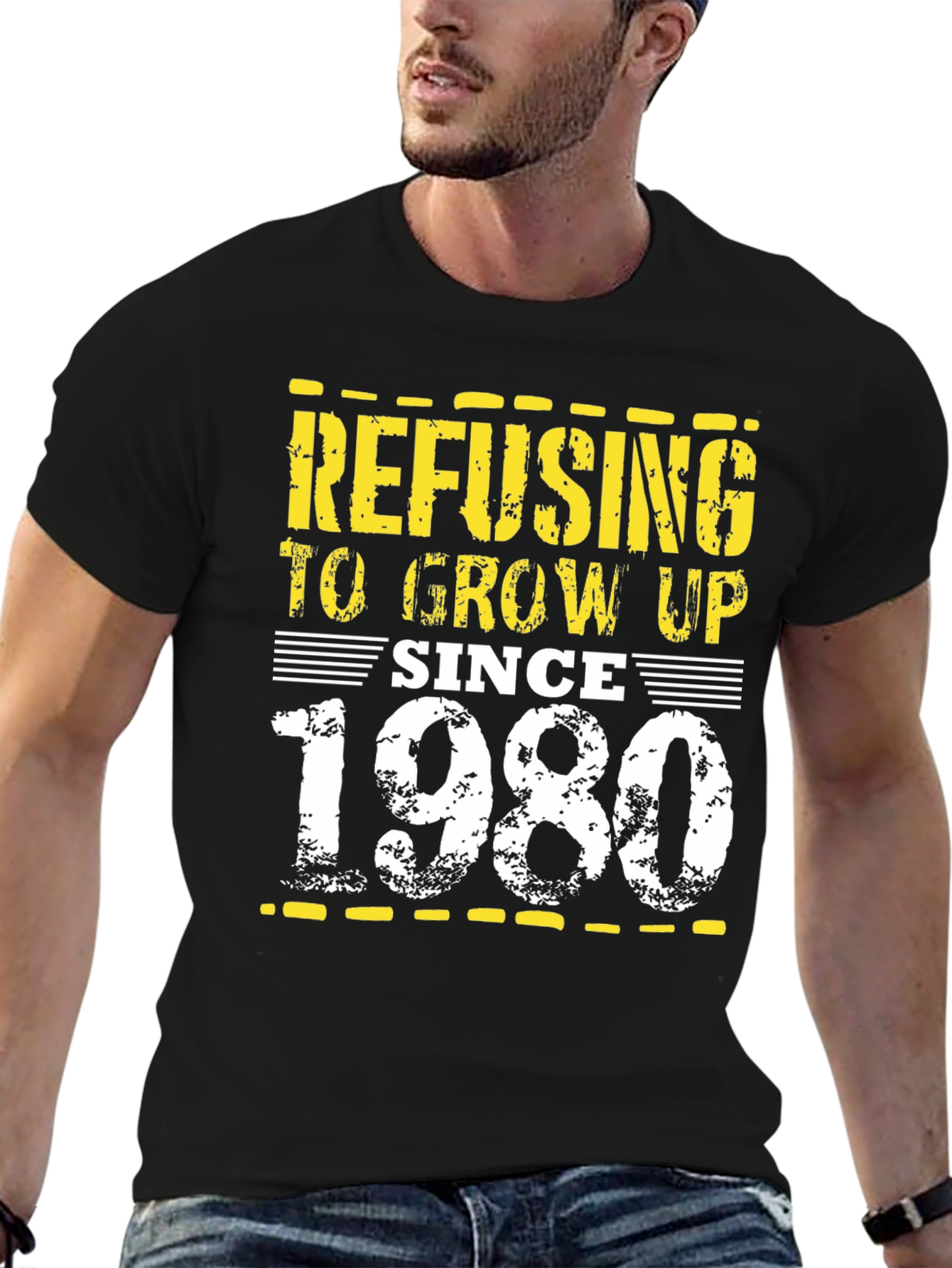 Refusing to Grow Up Since 1980 Black T-Shirt