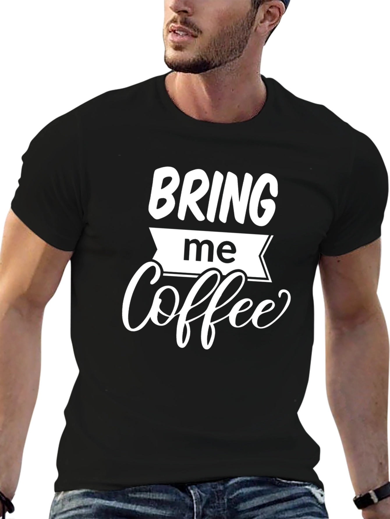 Bring Me Coffee Graphic Tee - Black Cotton T-Shirt