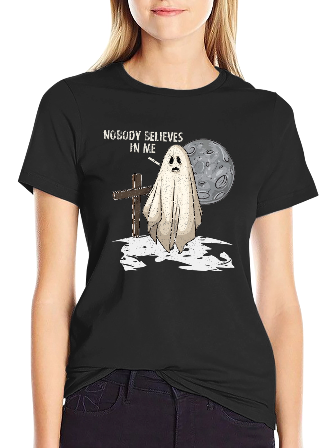 Ghostly Tee: Nobody Believes In Me Graphic T-Shirt