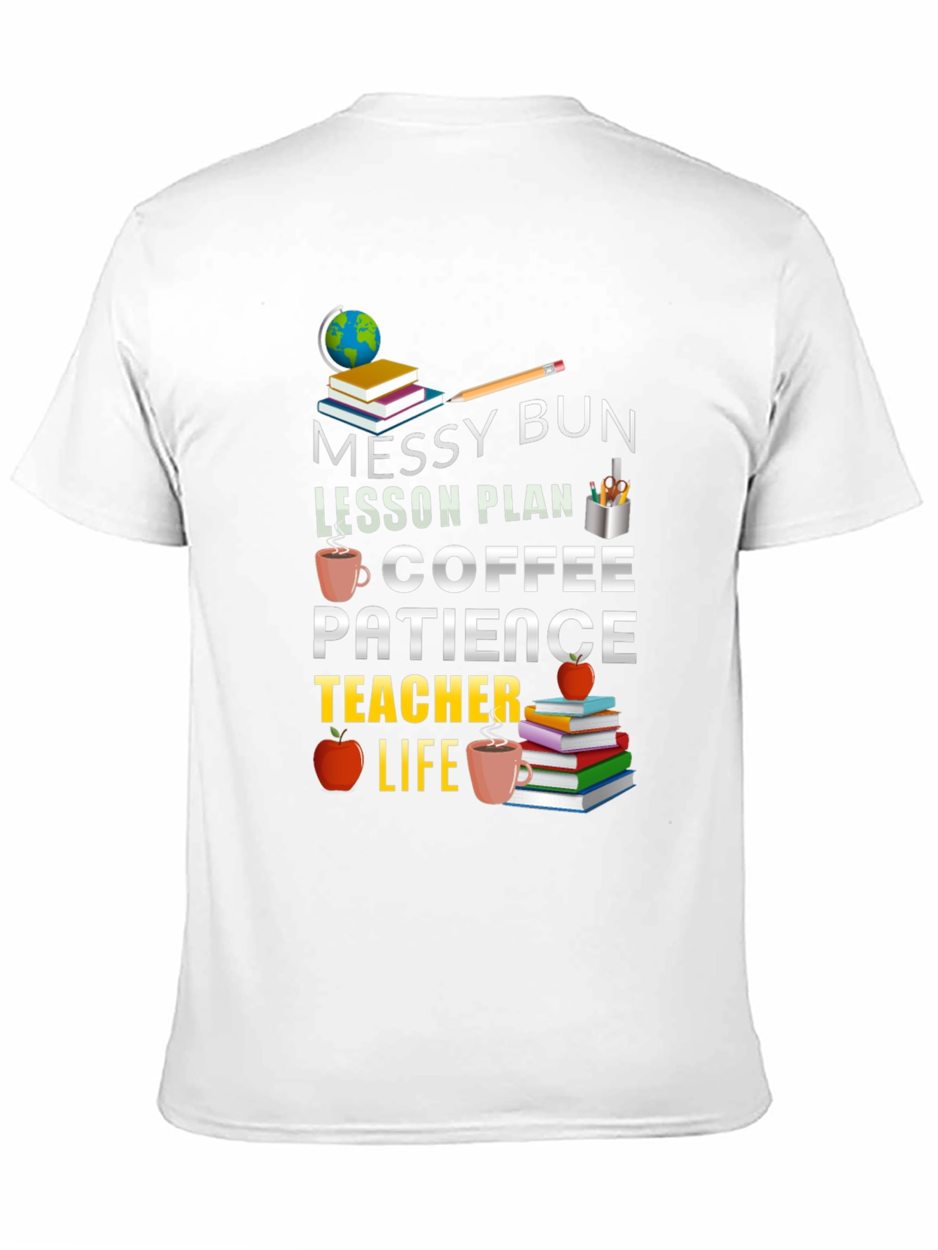 Messy Bun Coffee Teacher Life T-Shirt