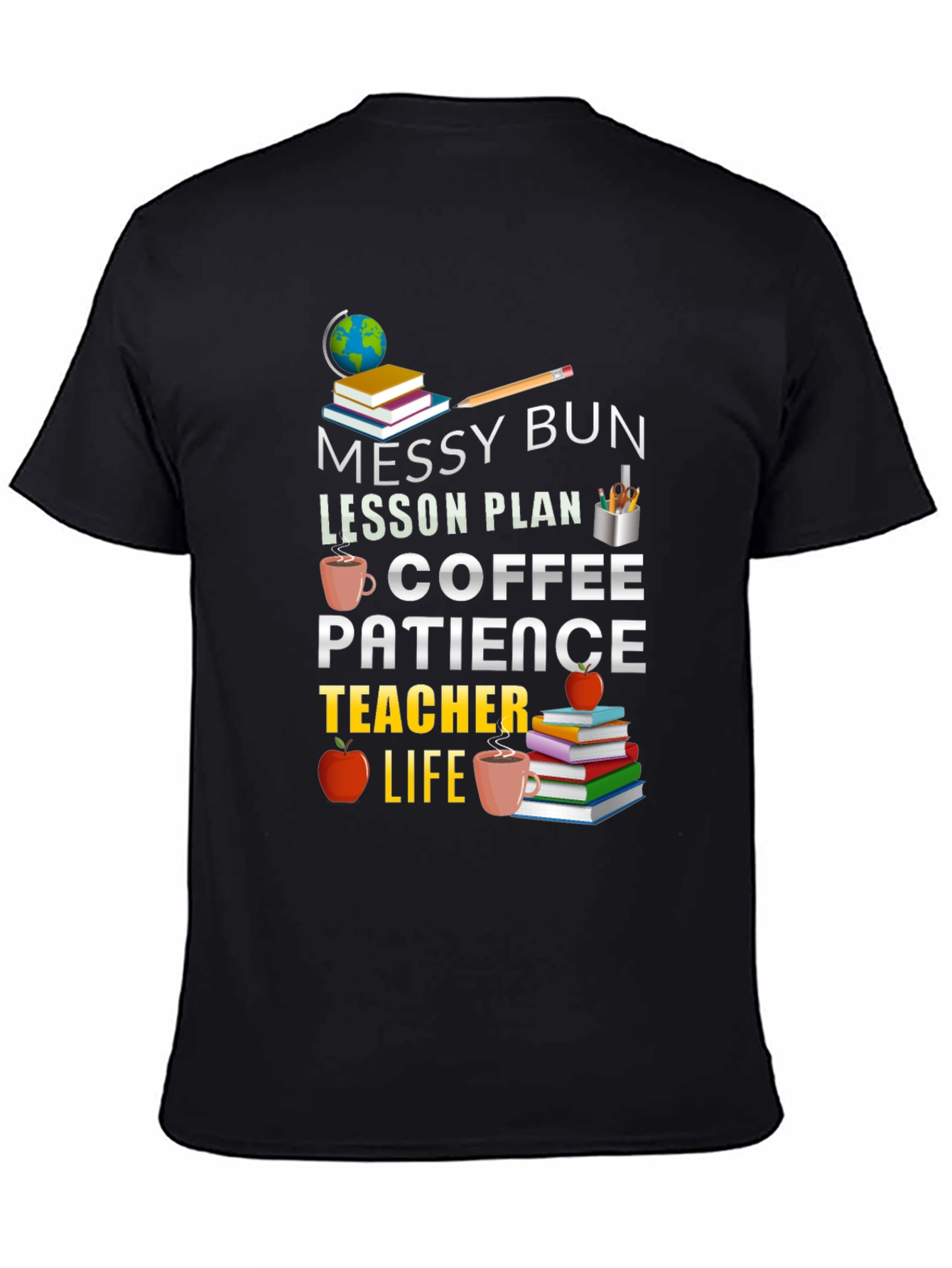 Messy Bun Coffee Teacher Life T-Shirt