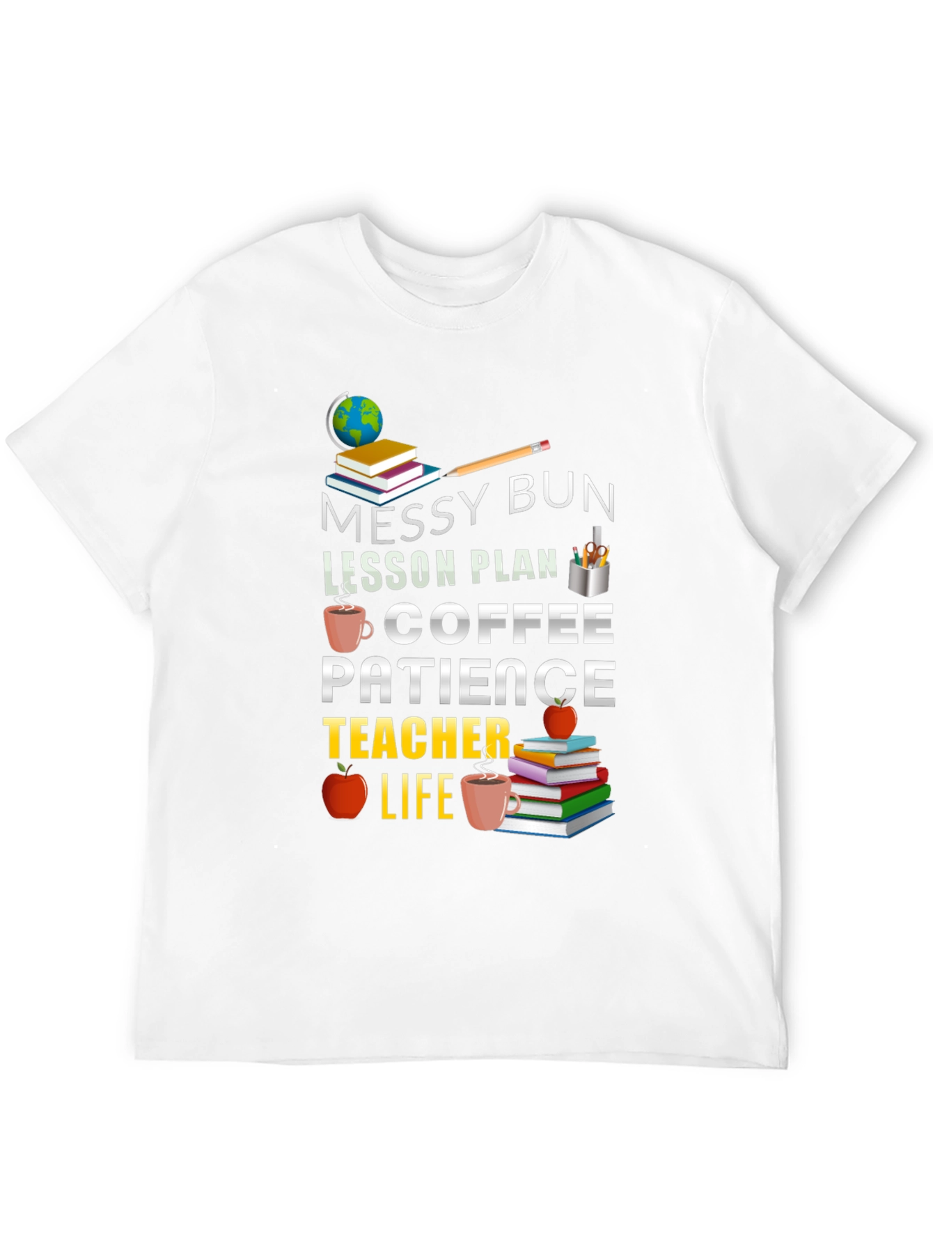 Messy Bun Coffee Teacher Life T-Shirt