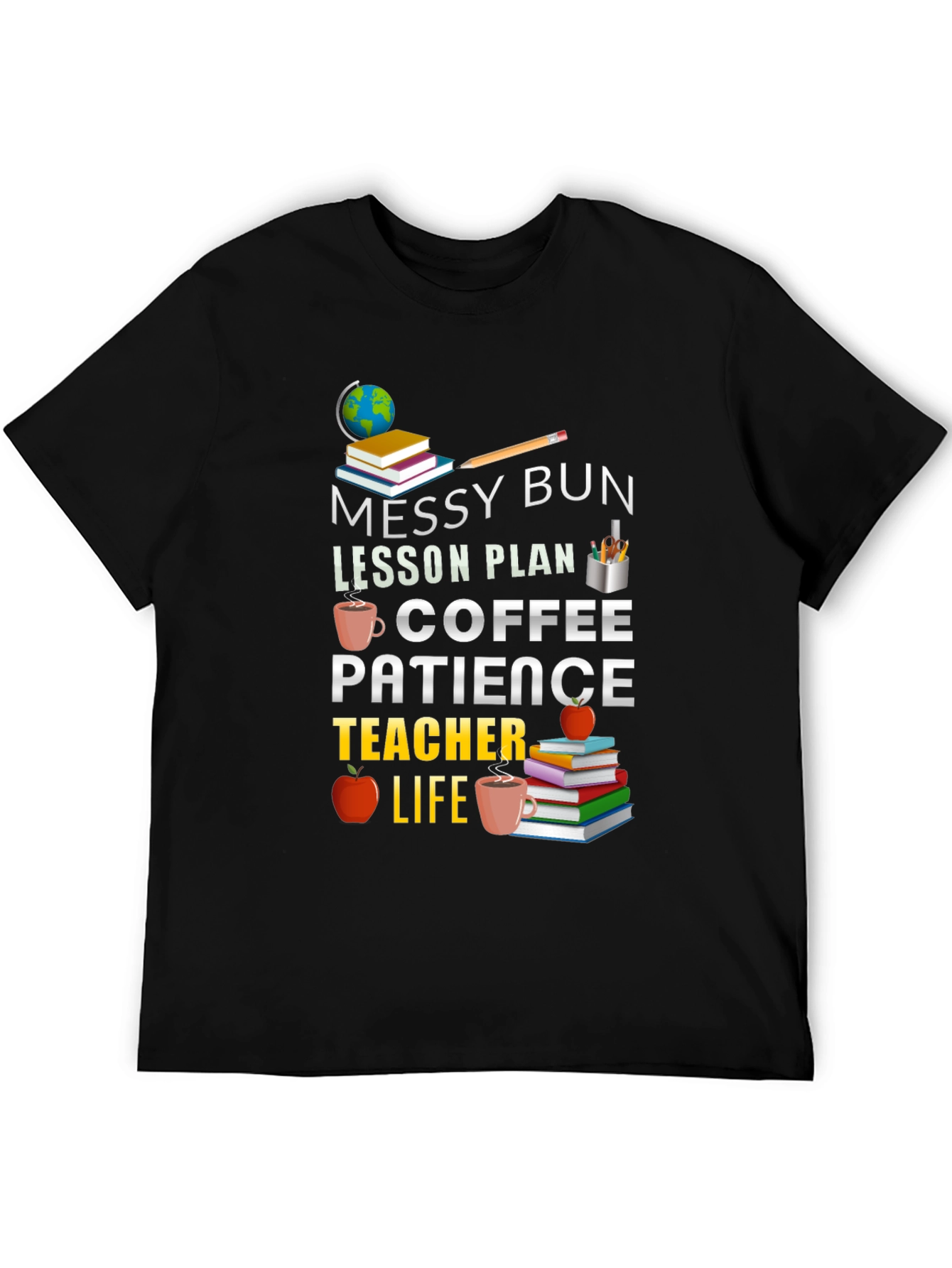 Messy Bun Coffee Teacher Life T-Shirt
