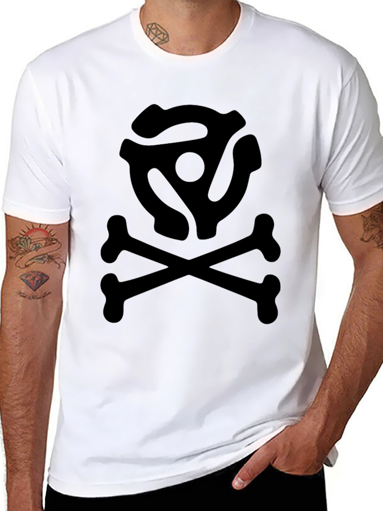 Record Adapter Skull & Crossbones T-Shirt