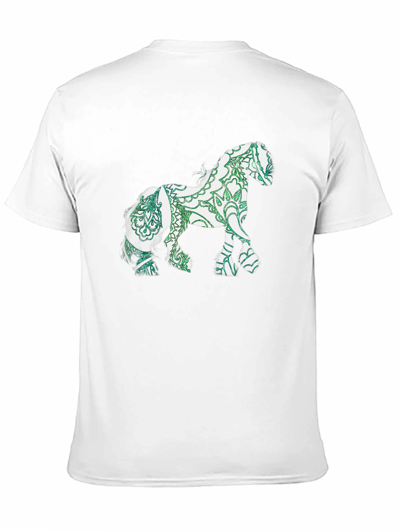 Horse Mandala Print Black T-Shirt