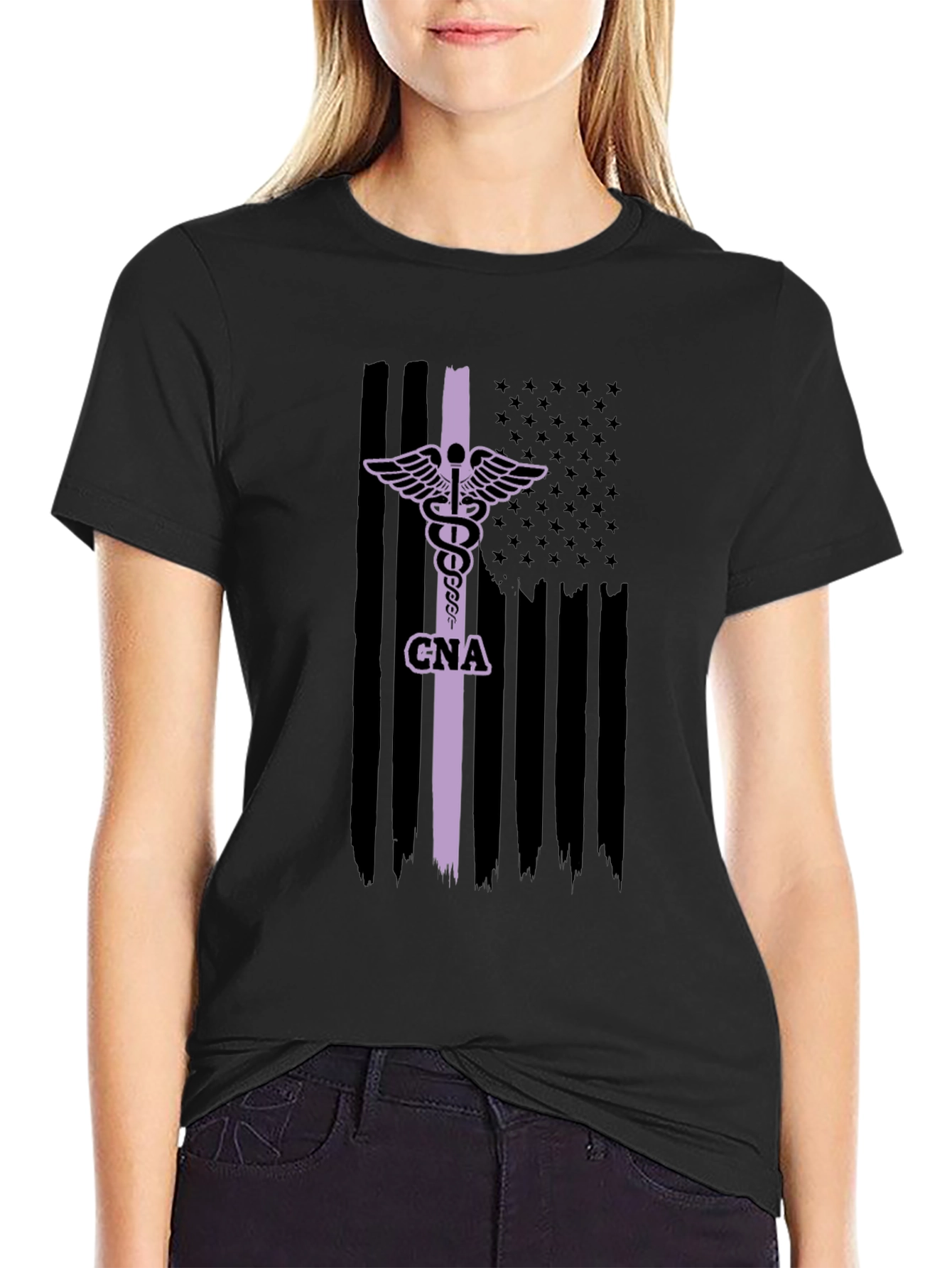 CNA American Flag T-Shirt - Certified Nursing Assistant Pride