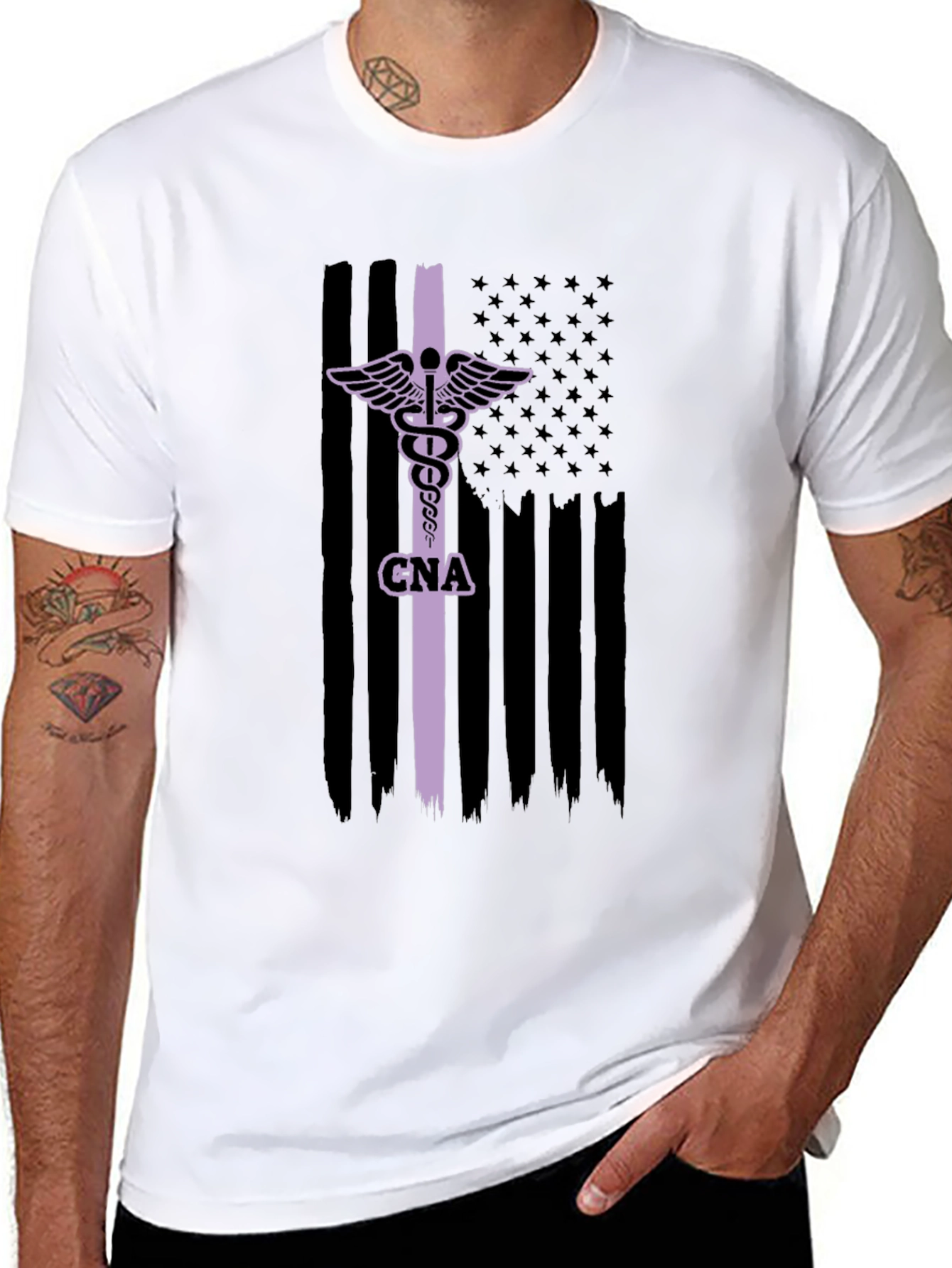 CNA American Flag T-Shirt - Certified Nursing Assistant Pride