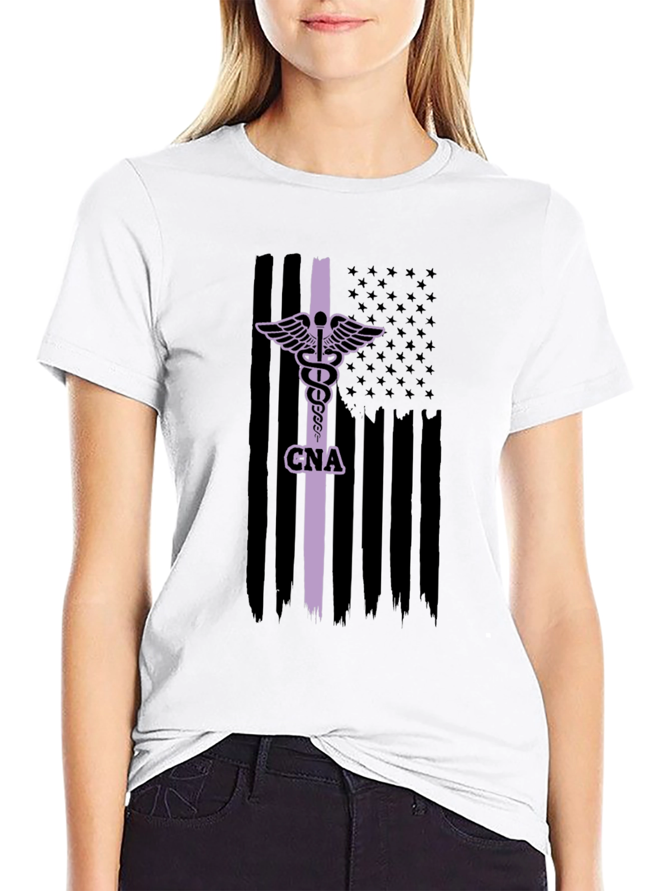 CNA American Flag T-Shirt - Certified Nursing Assistant Pride
