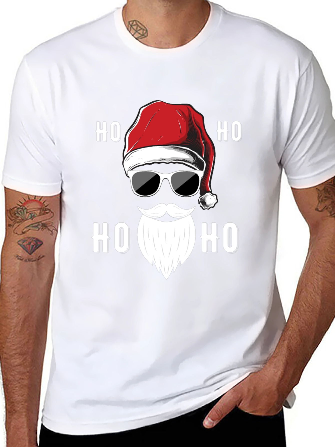 Cool Santa Ho Ho Ho Graphic Tee