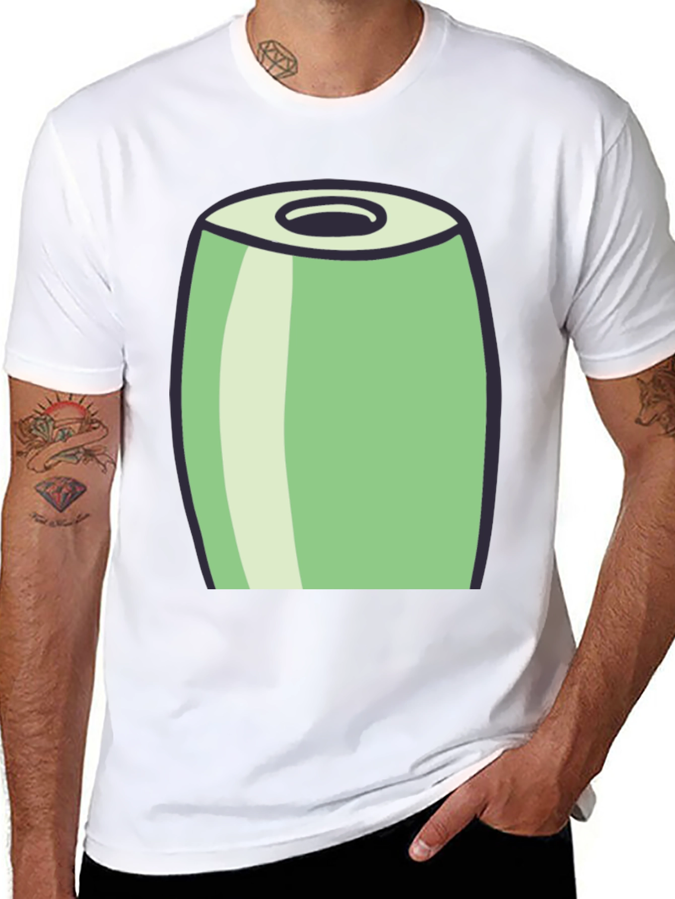 Cartoon Can Graphic Tee - Black