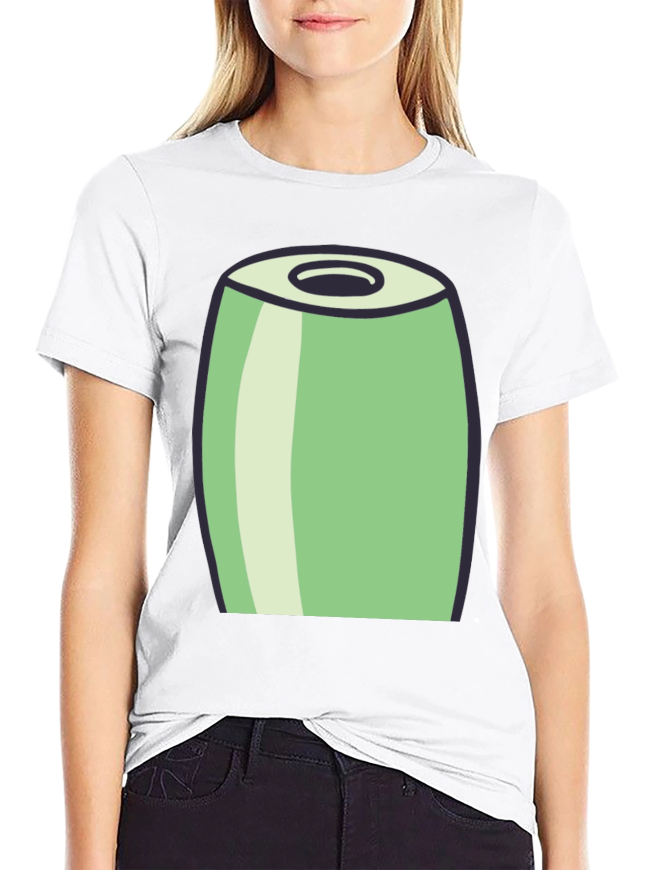 Cartoon Can Graphic Tee - Black