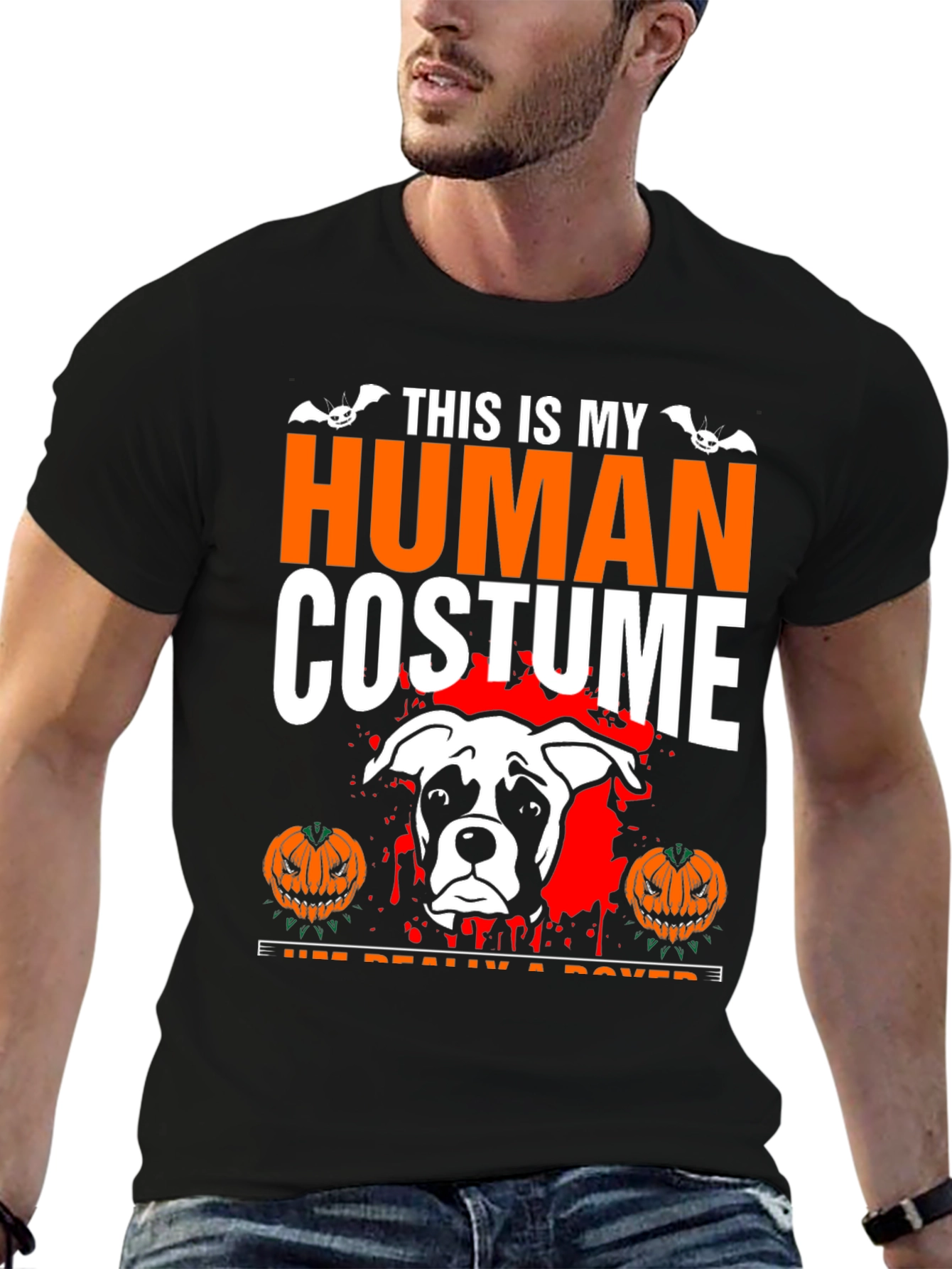 Human Costume Boxer Dog Halloween T-Shirt