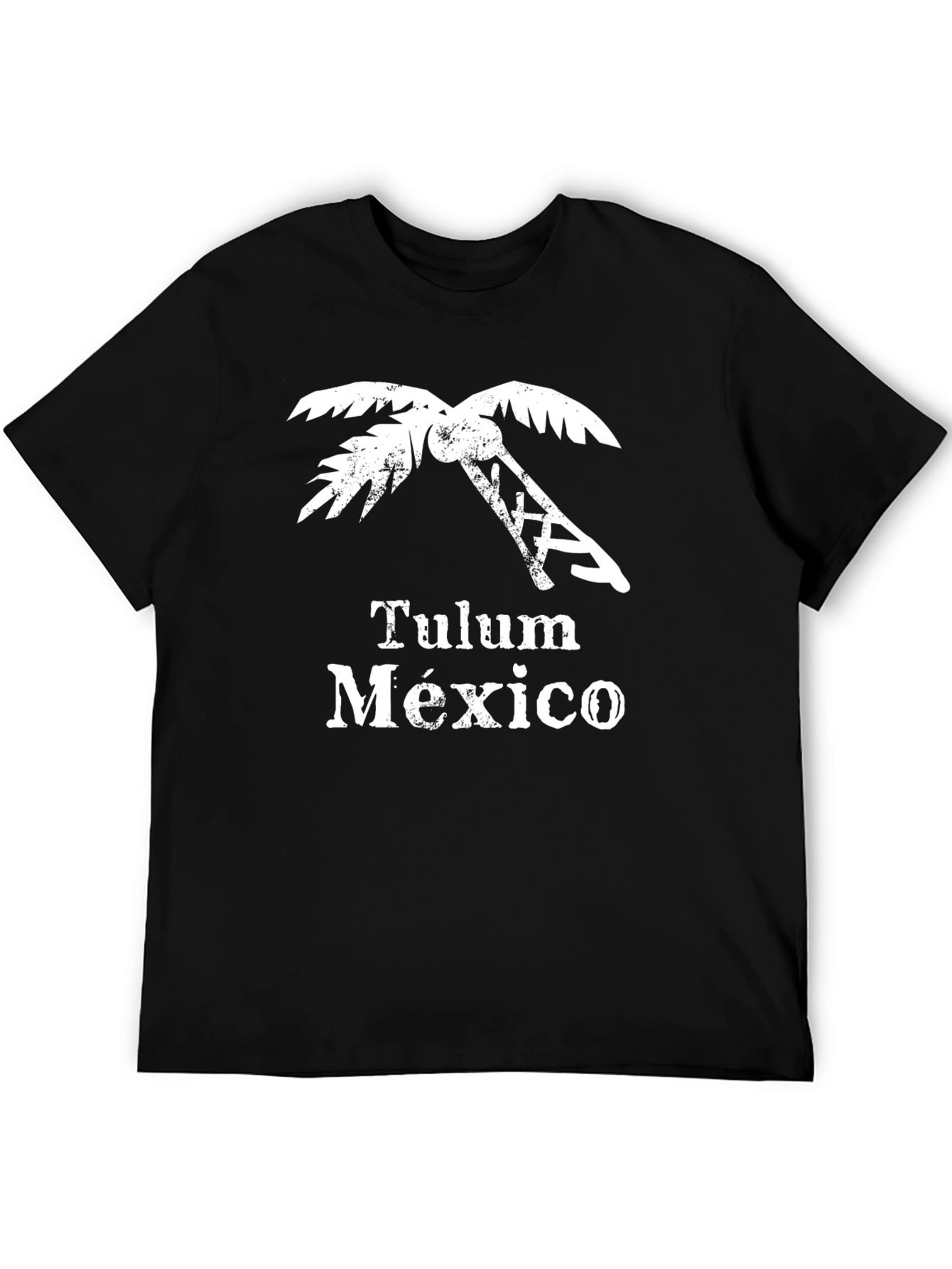 Tulum Mexico Black Graphic T-Shirt Palm Tree