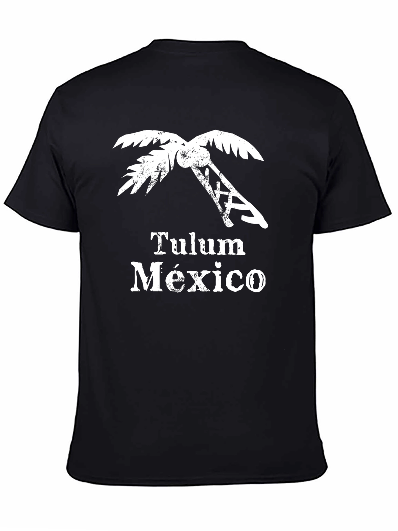 Tulum Mexico Black Graphic T-Shirt Palm Tree