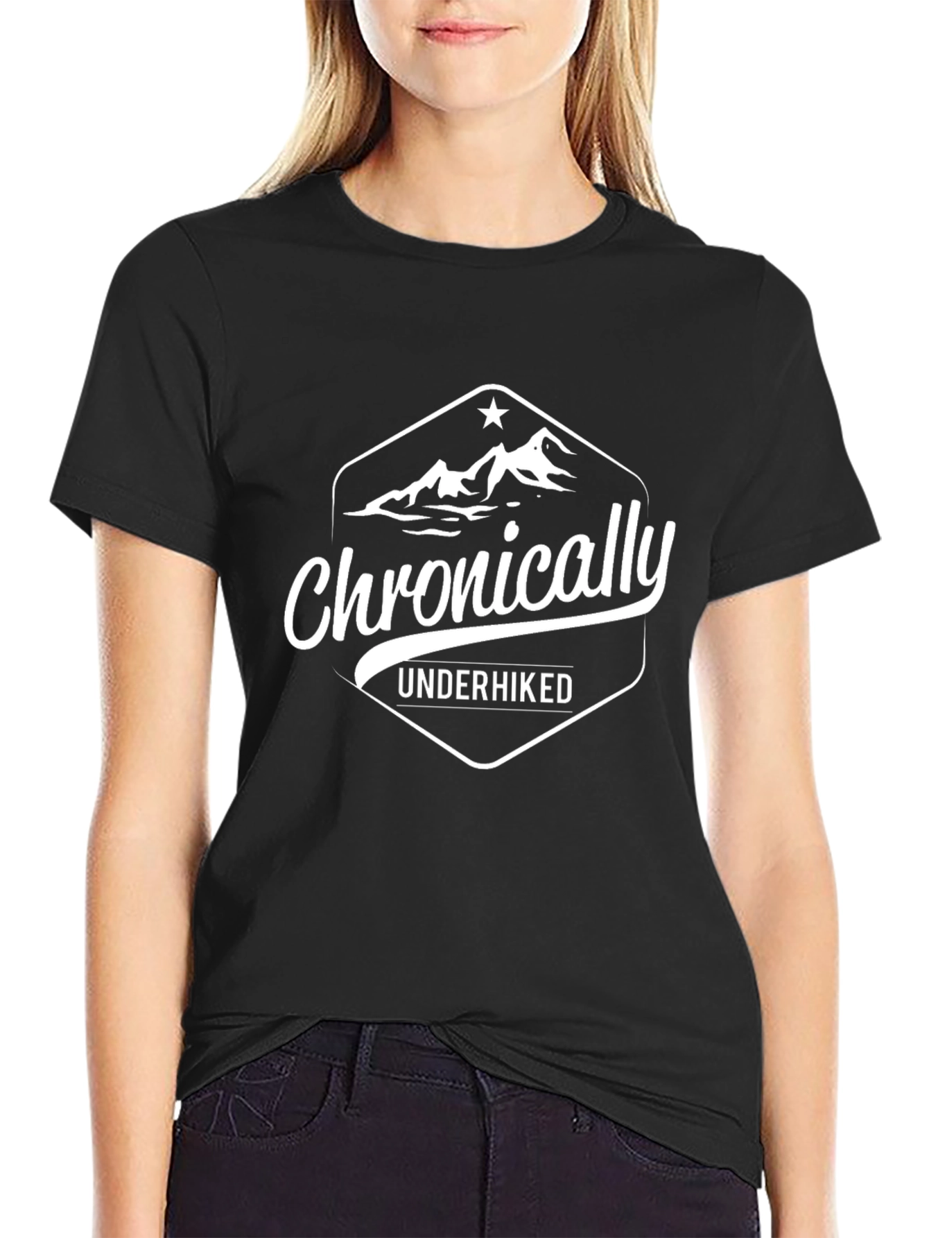 Chronically Underhiked Black Graphic T-Shirt