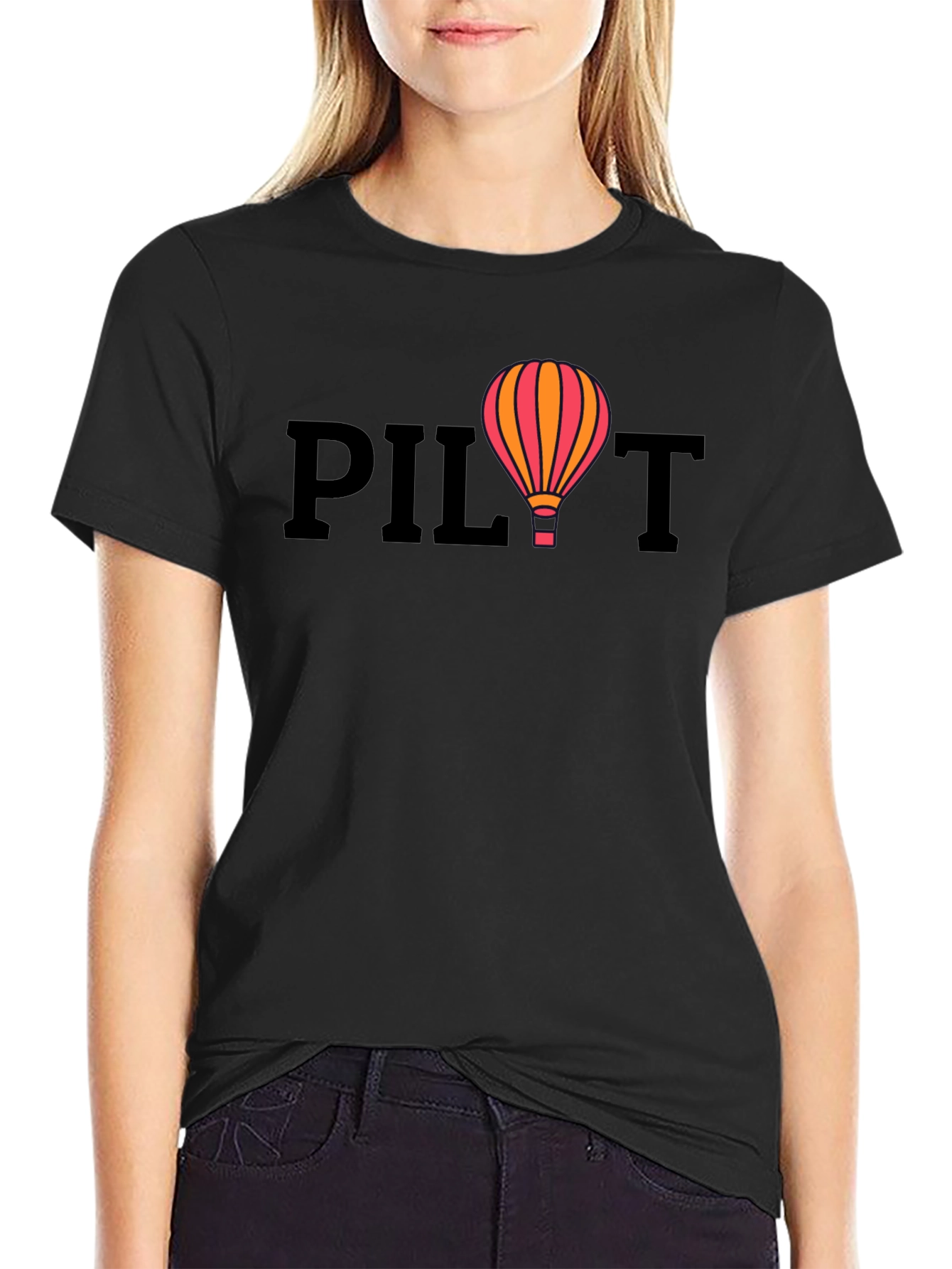 Pilot Hot Air Balloon Graphic T-Shirt
