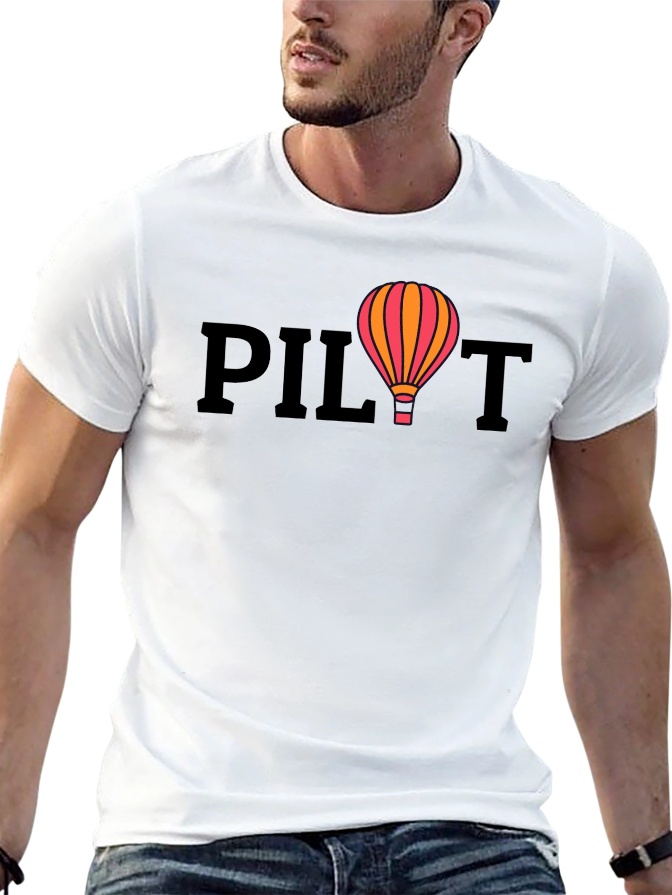 Pilot Hot Air Balloon Graphic T-Shirt
