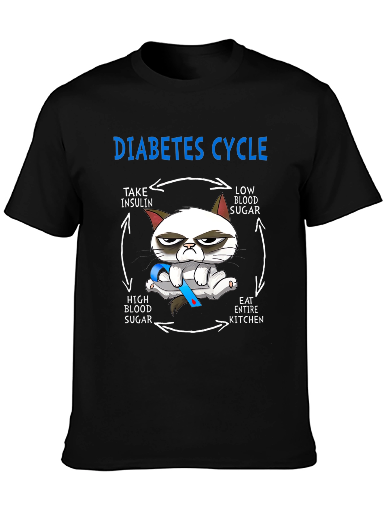 Diabetes Cycle Grumpy Cat T-Shirt