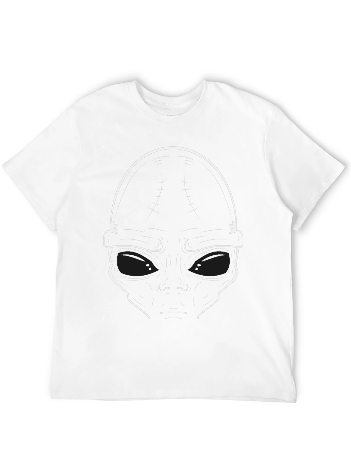 Alien Face Graphic Black T-Shirt - Sci-Fi Style