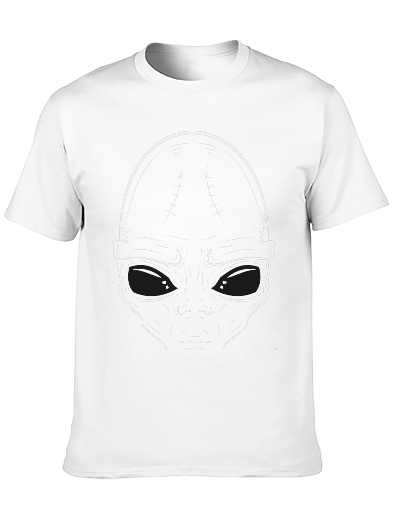 Alien Face Graphic Black T-Shirt - Sci-Fi Style