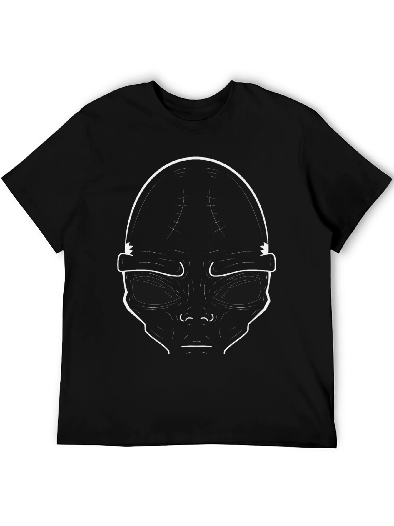 Alien Face Graphic Black T-Shirt - Sci-Fi Style