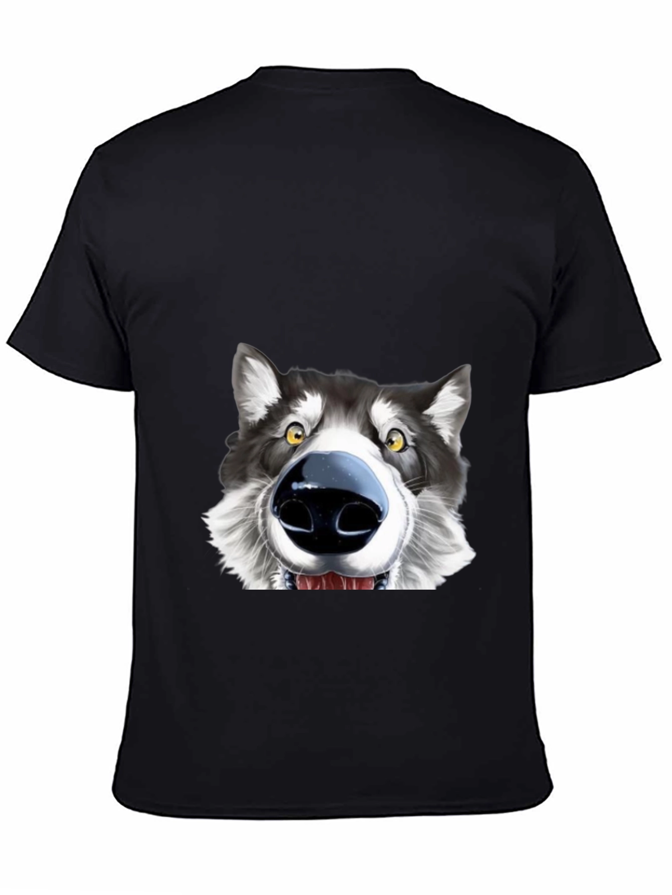 Funny Dog Face Graphic T-Shirt - Unisex Black Tee