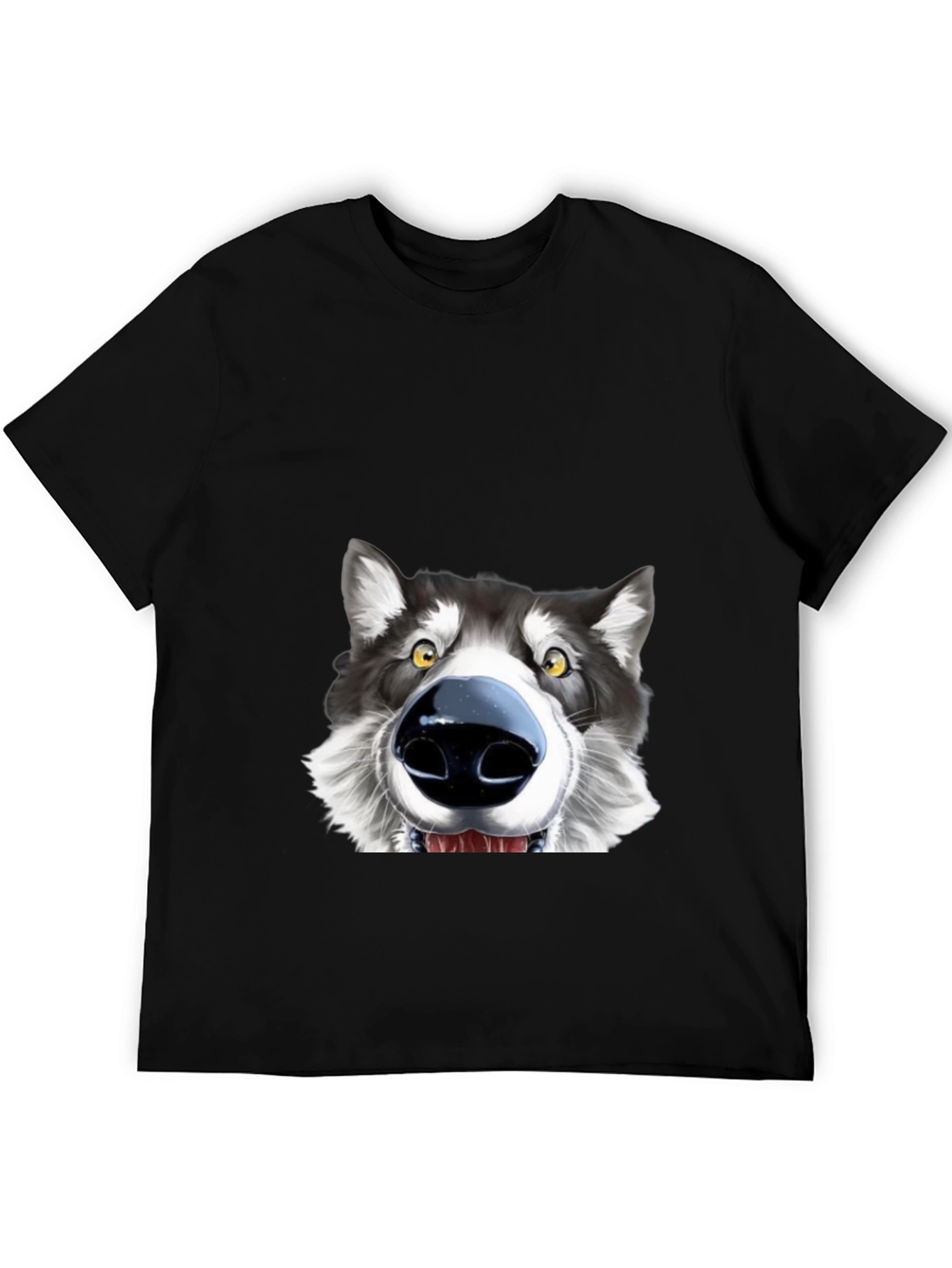 Funny Dog Face Graphic T-Shirt - Unisex Black Tee