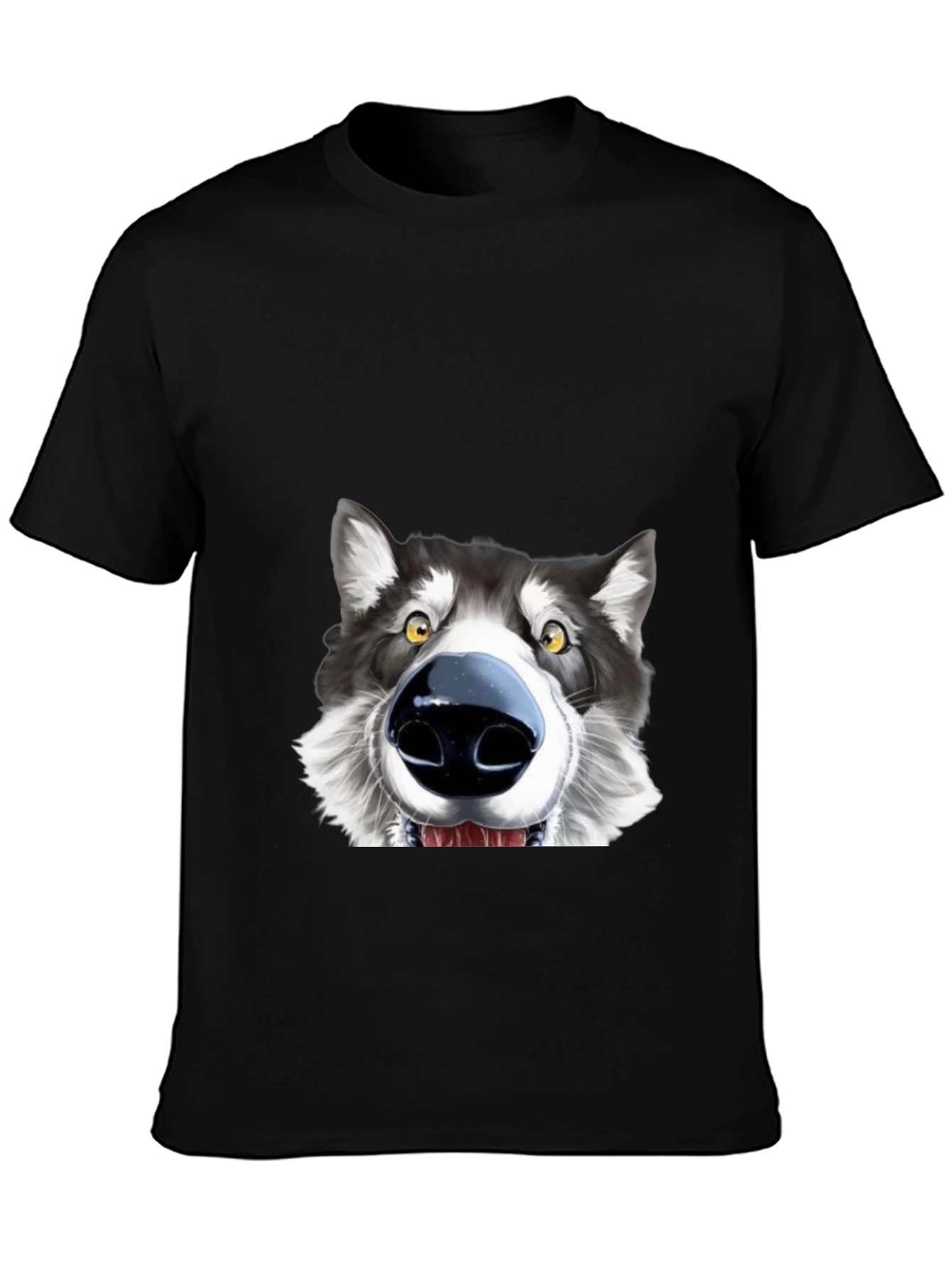 Funny Dog Face Graphic T-Shirt - Unisex Black Tee