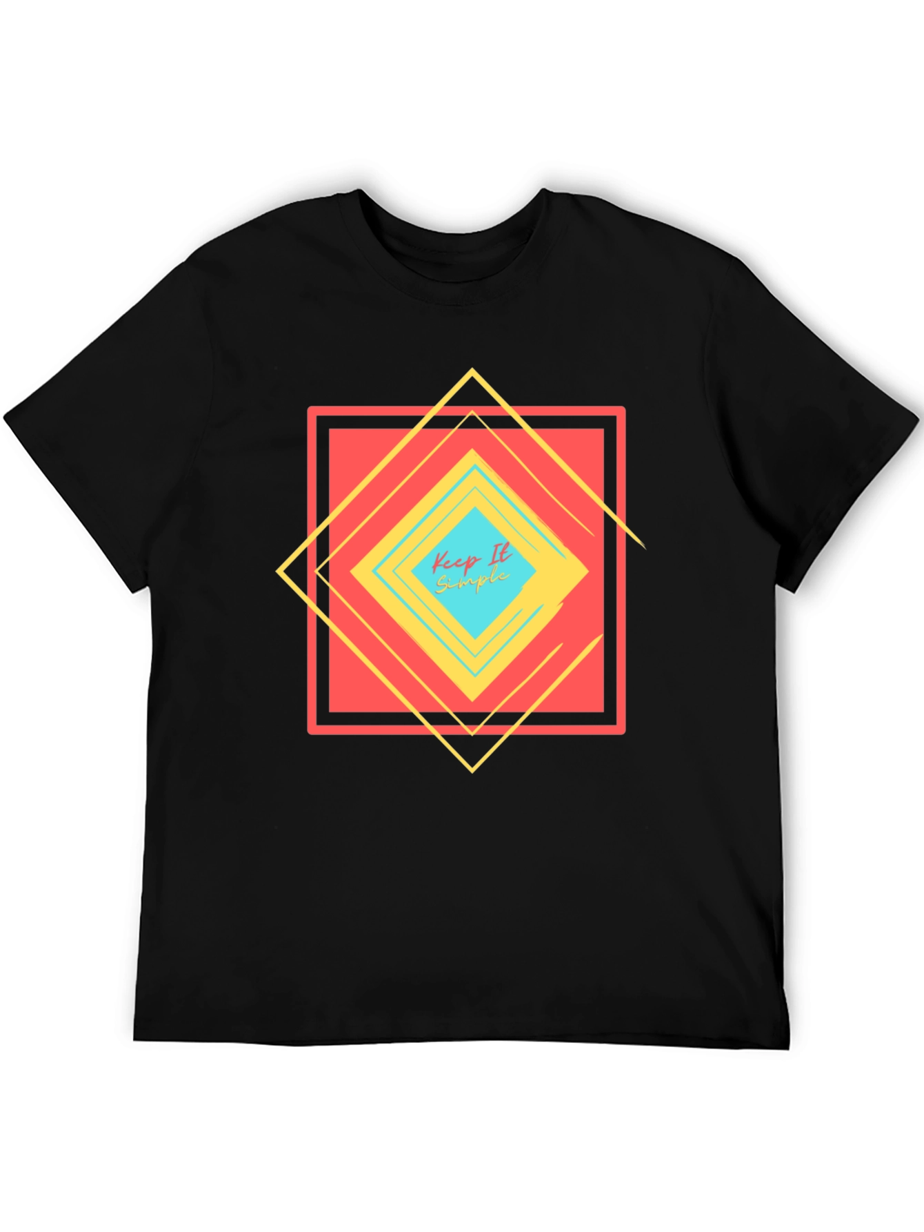Keep It Simple Geometric Design T-Shirt