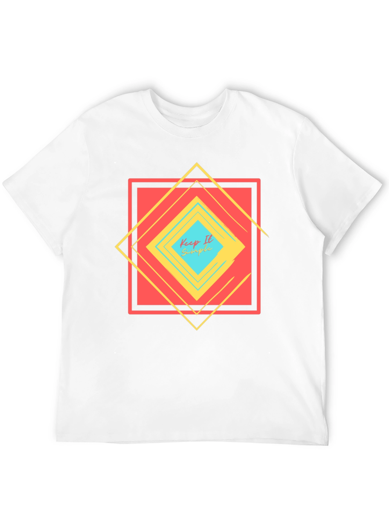 Keep It Simple Geometric Design T-Shirt
