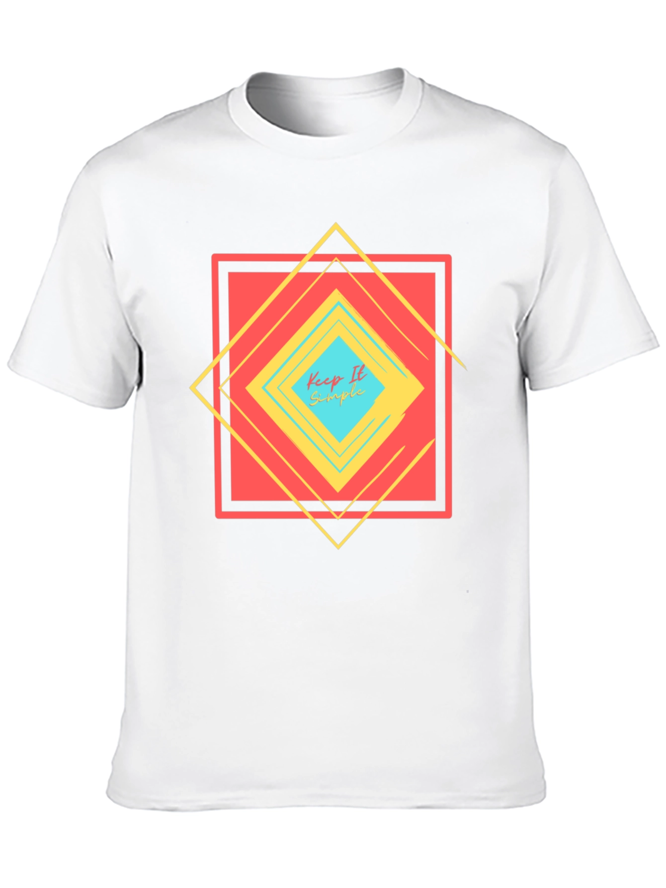 Keep It Simple Geometric Design T-Shirt