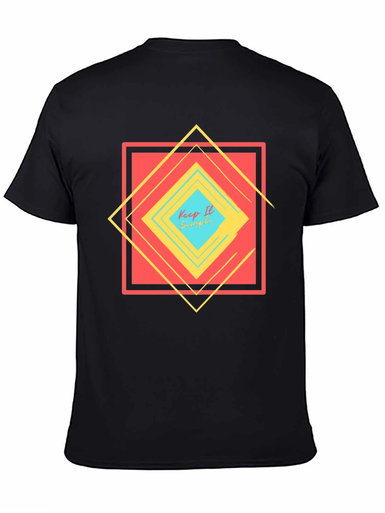 Keep It Simple Geometric Design T-Shirt