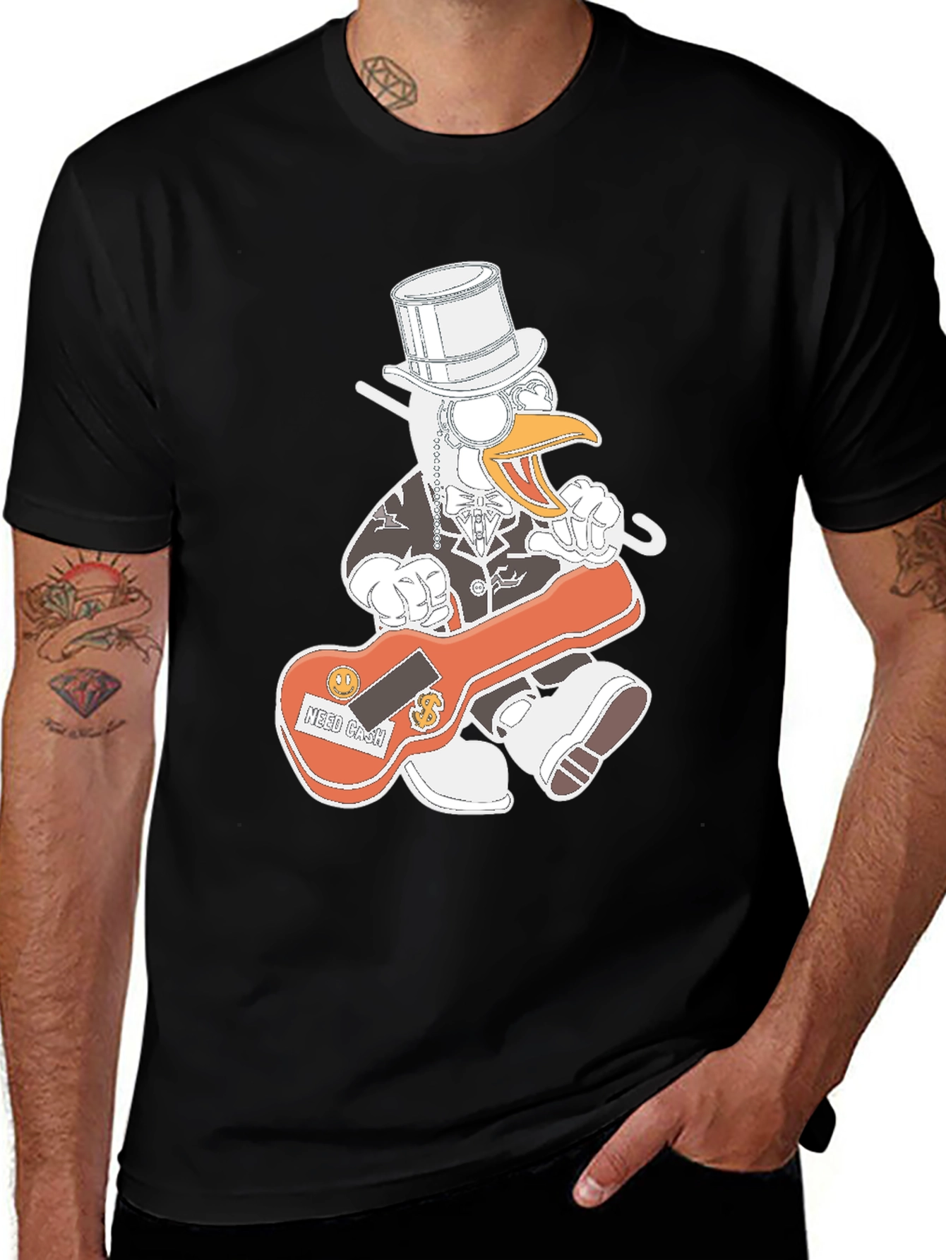 Duck Needs Cash T-Shirt - Funny Cartoon Graphic Tee