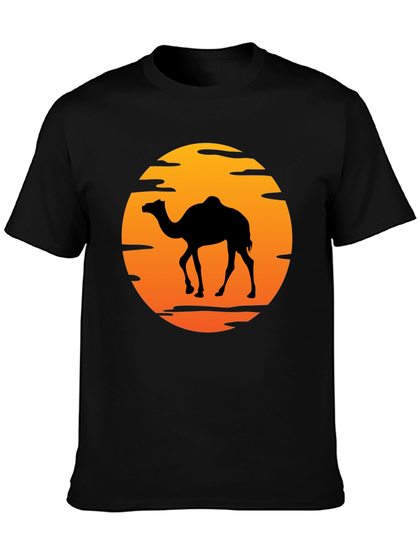 Camel Silhouette Sunset Graphic T-Shirt