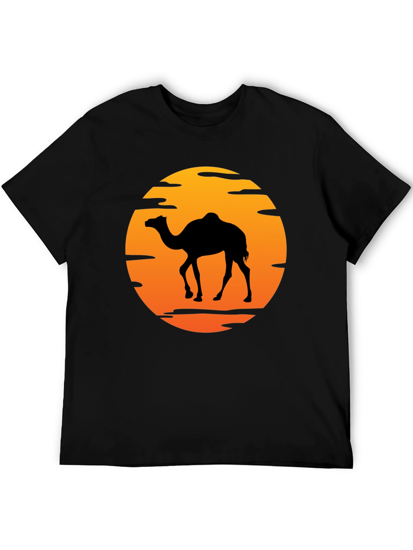 Camel Silhouette Sunset Graphic T-Shirt