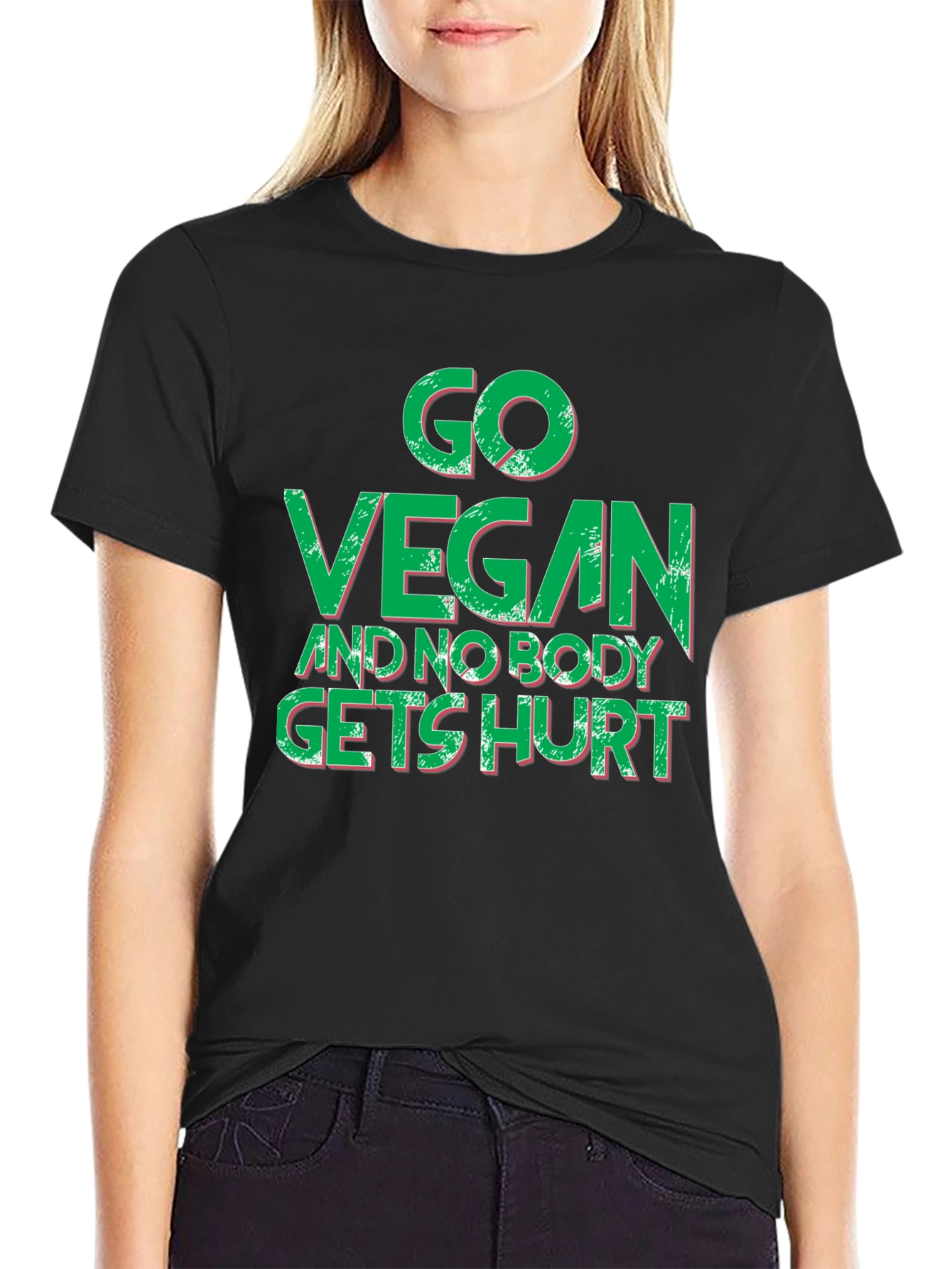 Go Vegan And Nobody Gets Hurt Black T-Shirt