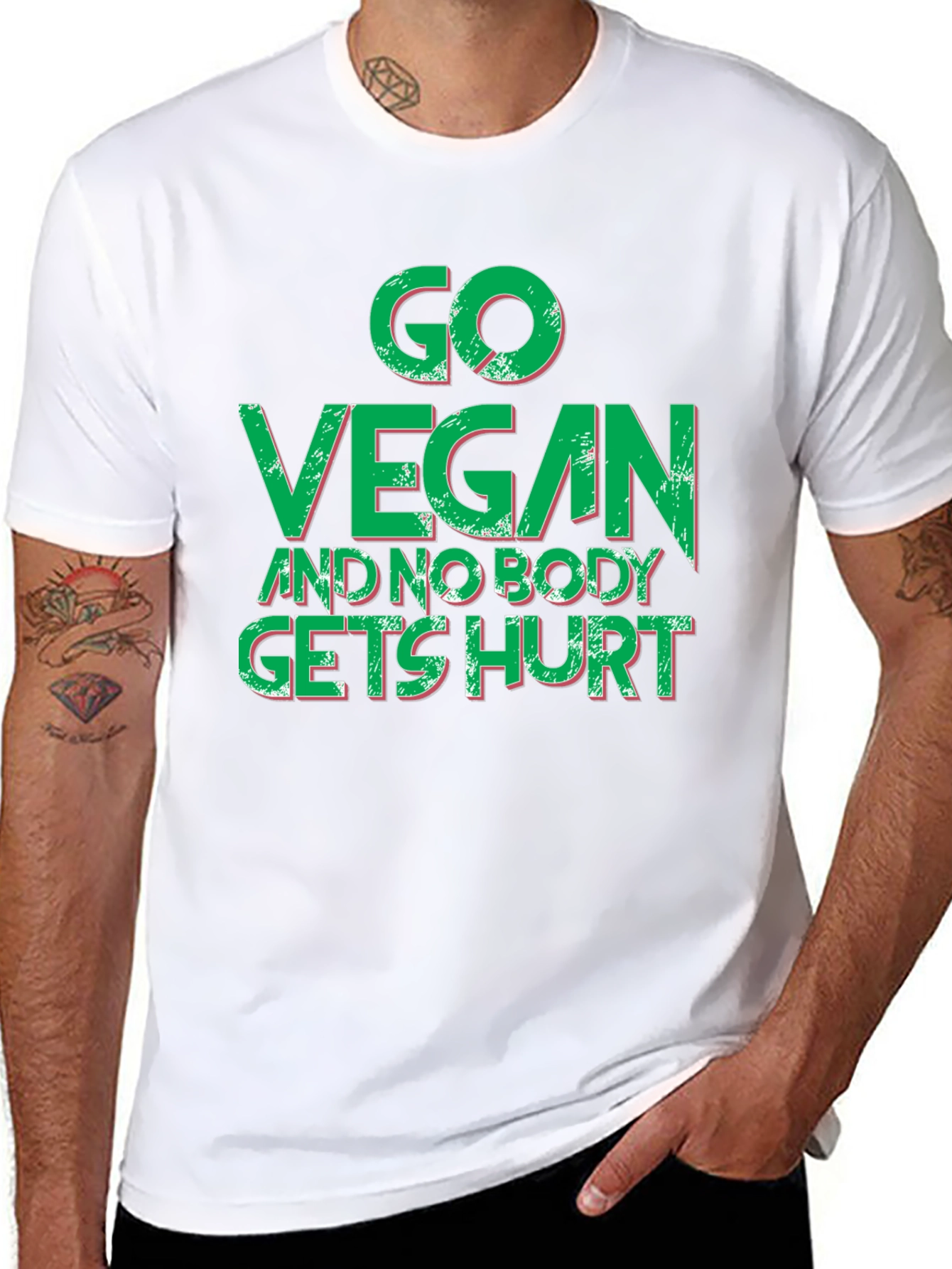 Go Vegan And Nobody Gets Hurt Black T-Shirt