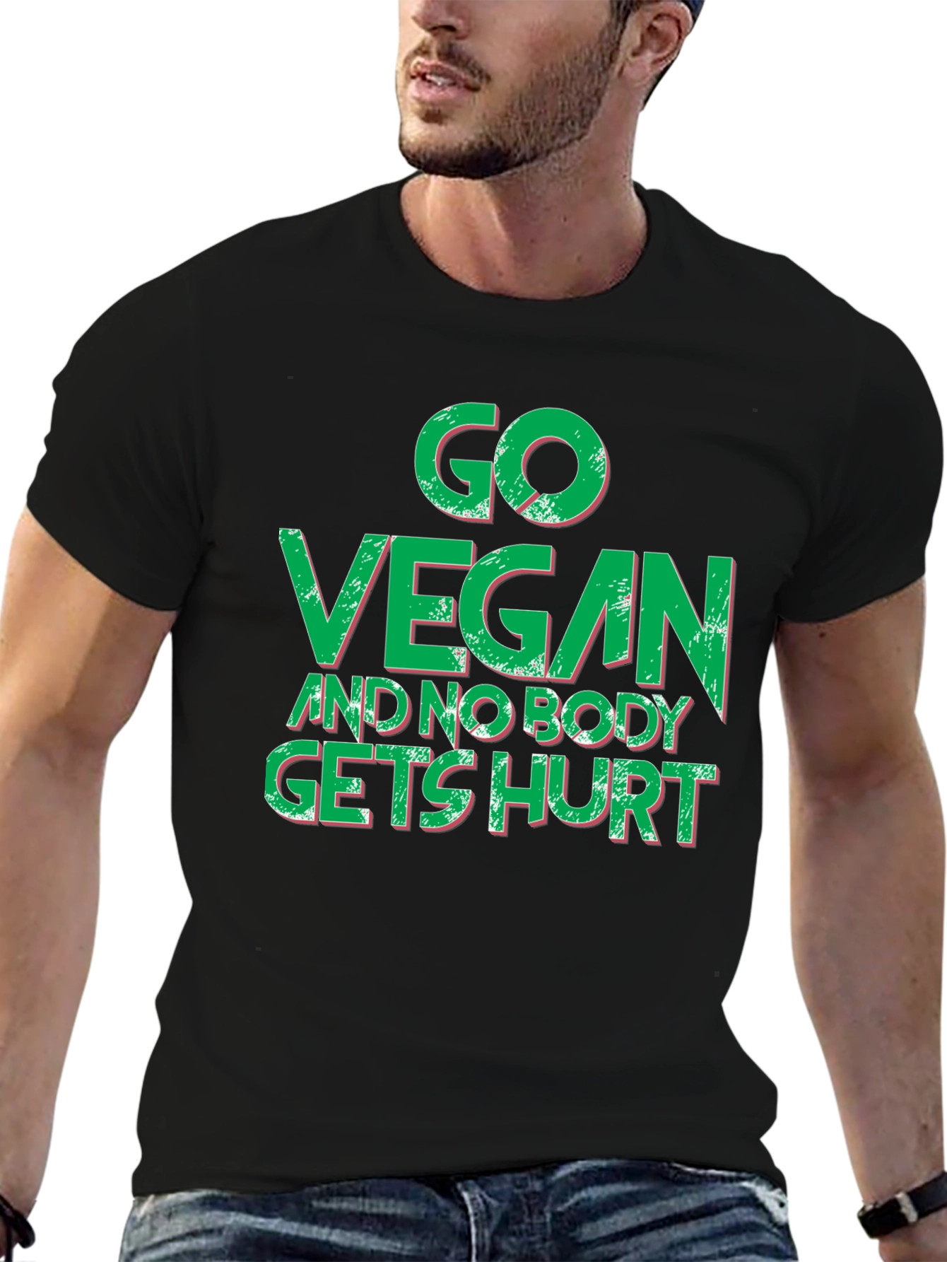 Go Vegan And Nobody Gets Hurt Black T-Shirt
