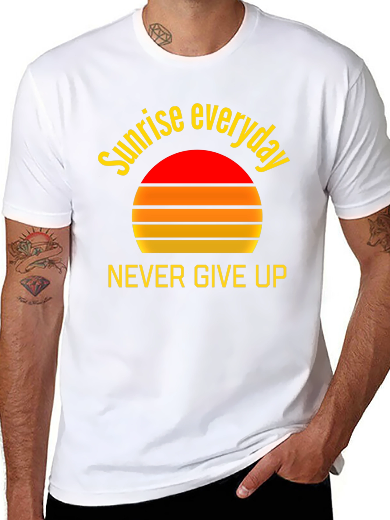Sunrise Everyday Graphic Tee - Never Give Up