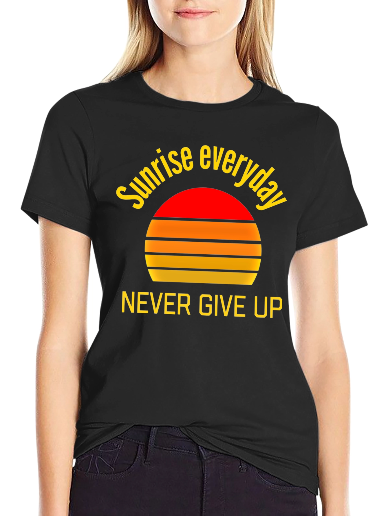 Sunrise Everyday Graphic Tee - Never Give Up