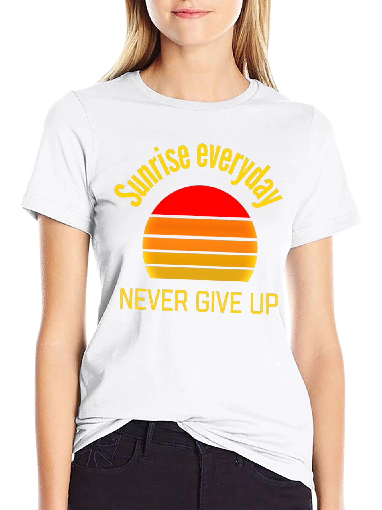 Sunrise Everyday Graphic Tee - Never Give Up