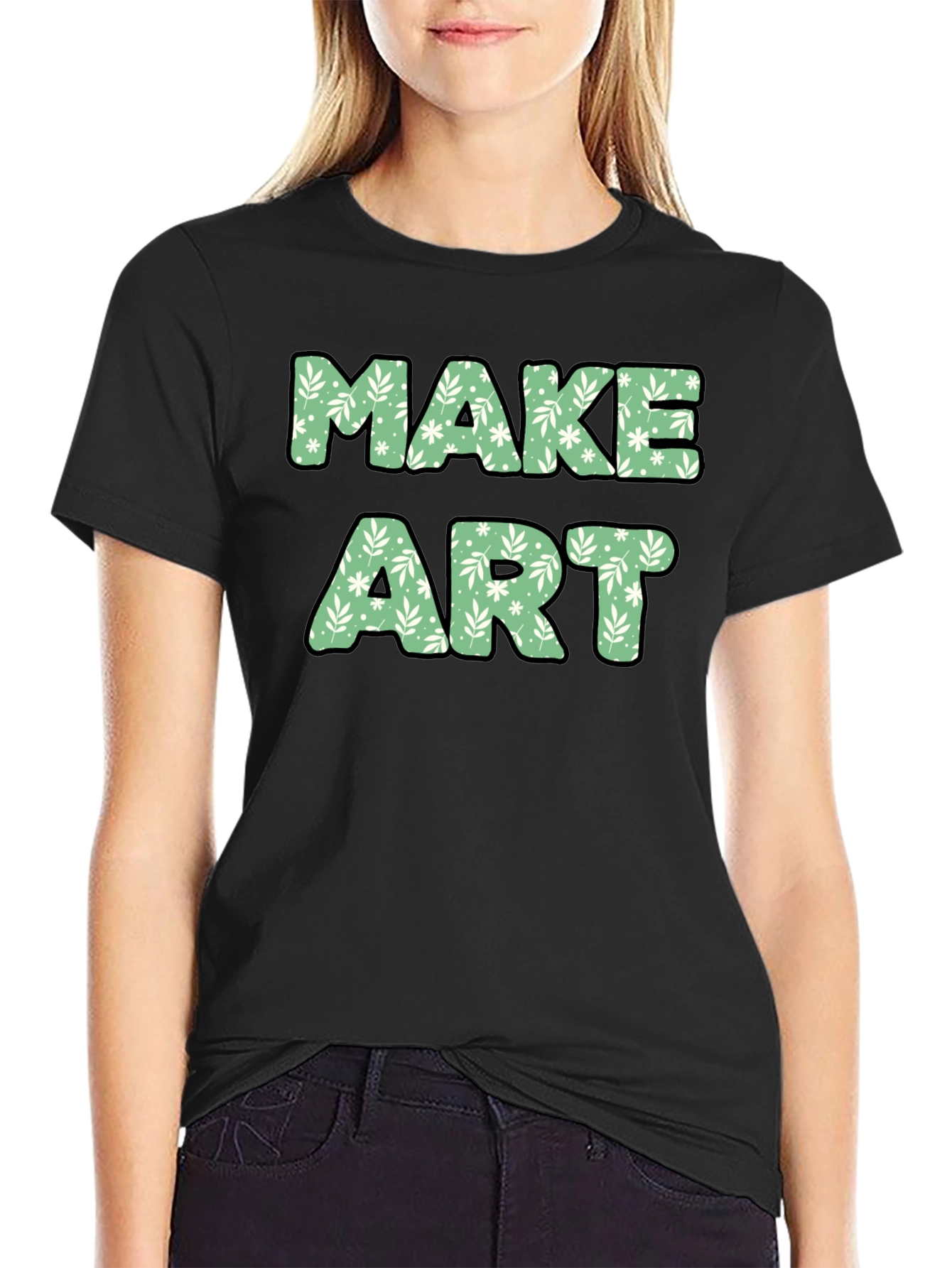 Make Art Floral Tee - Creative Expression T-Shirt