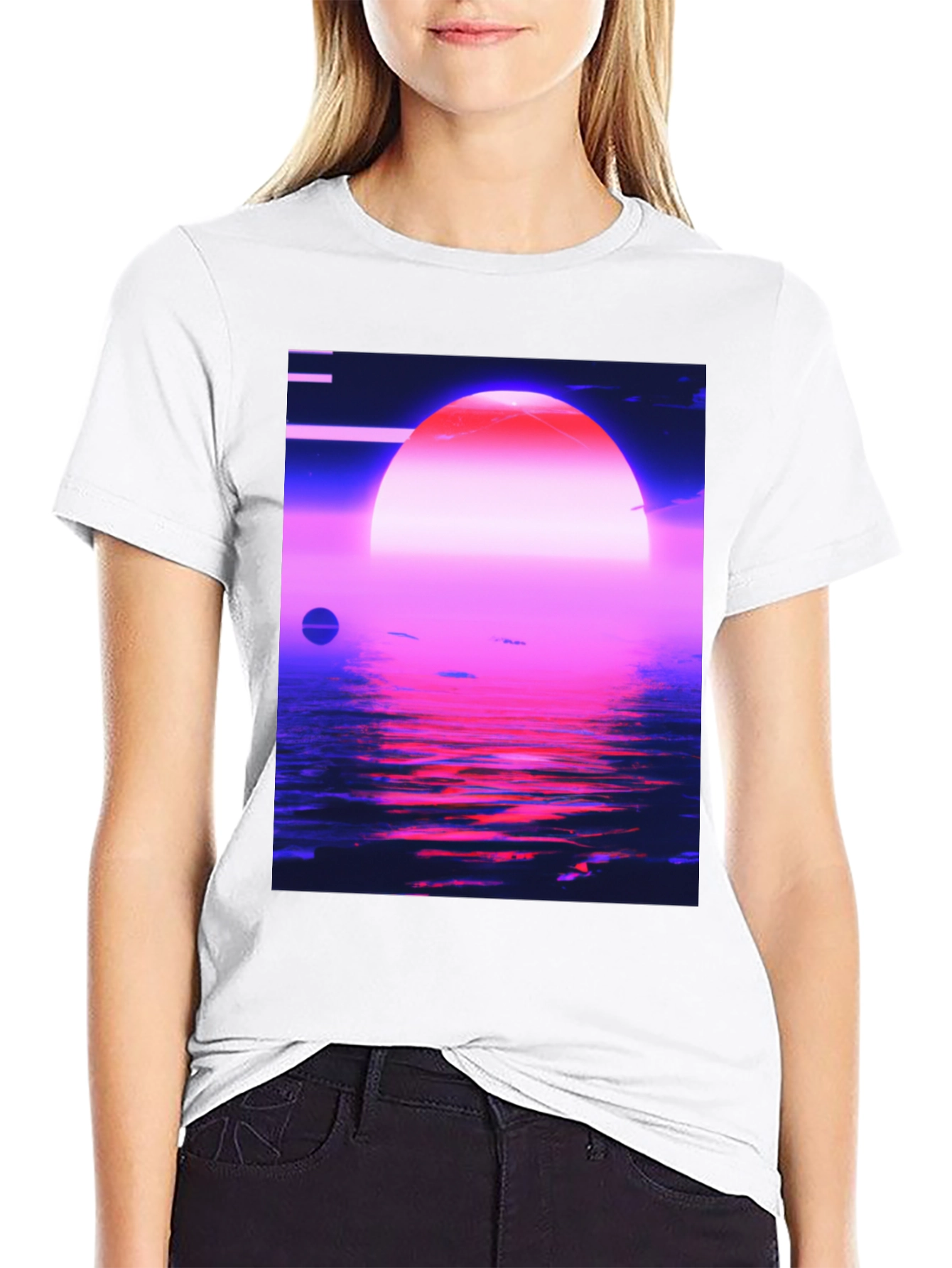 Synthwave Sunset T-Shirt - Retro 80s Aesthetic