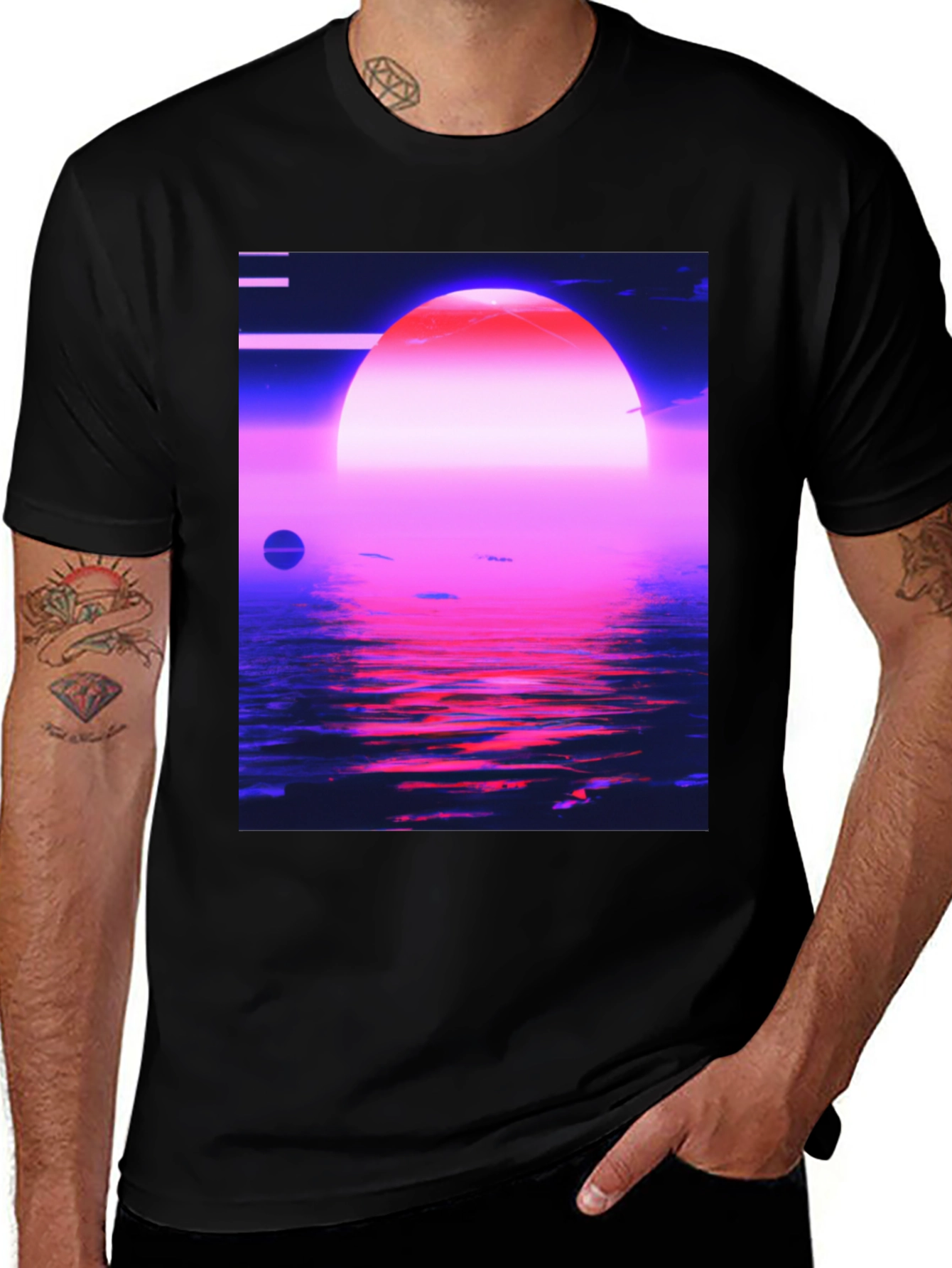 Synthwave Sunset T-Shirt - Retro 80s Aesthetic