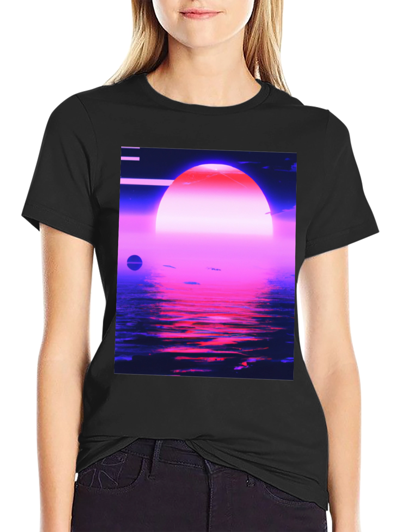 Synthwave Sunset T-Shirt - Retro 80s Aesthetic