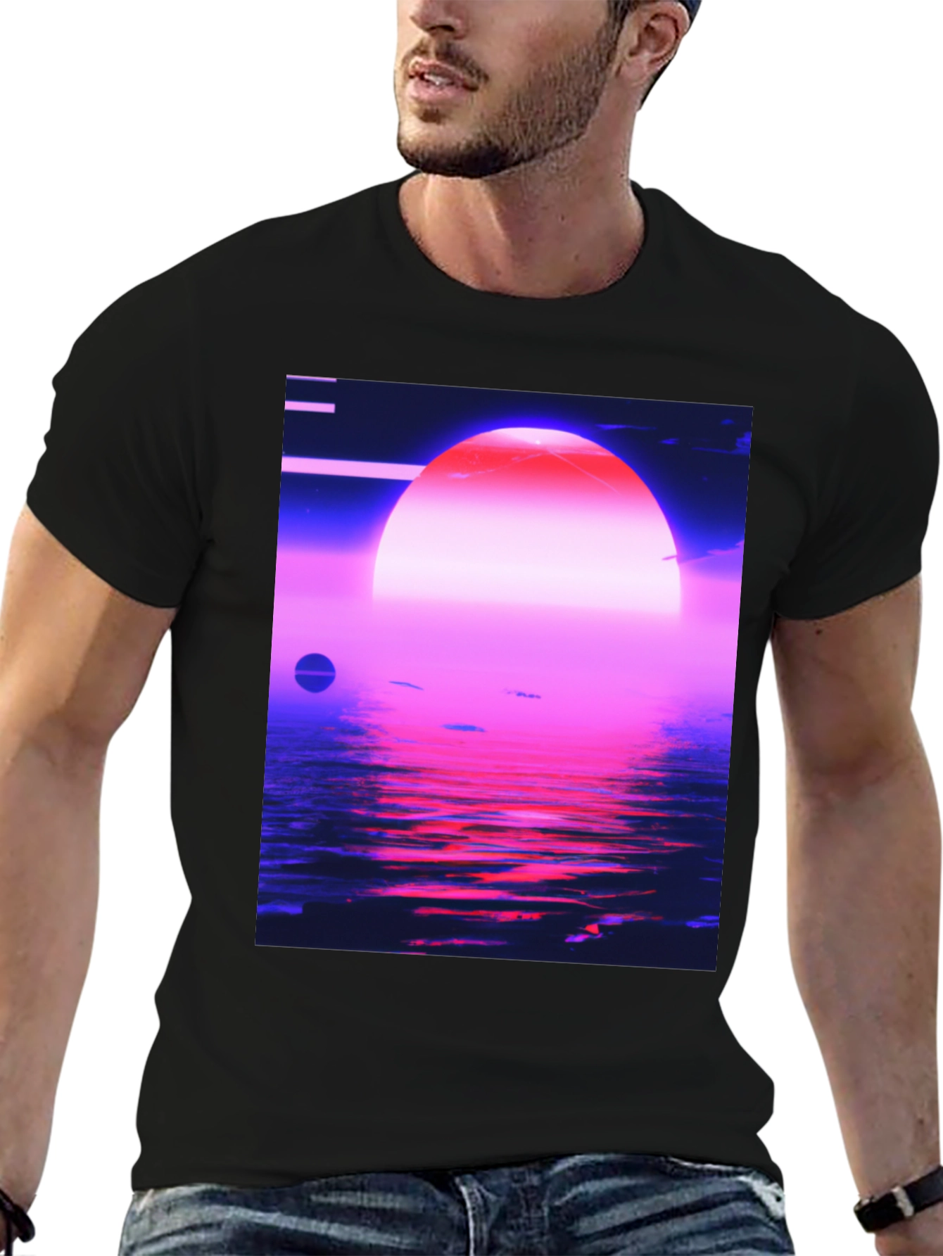 Synthwave Sunset T-Shirt - Retro 80s Aesthetic