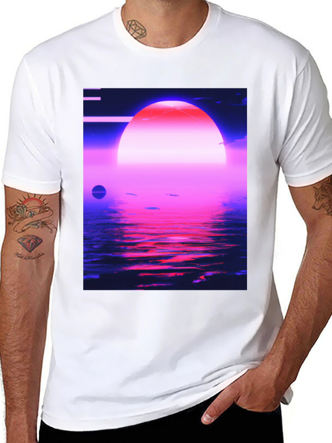 Synthwave Sunset T-Shirt - Retro 80s Aesthetic