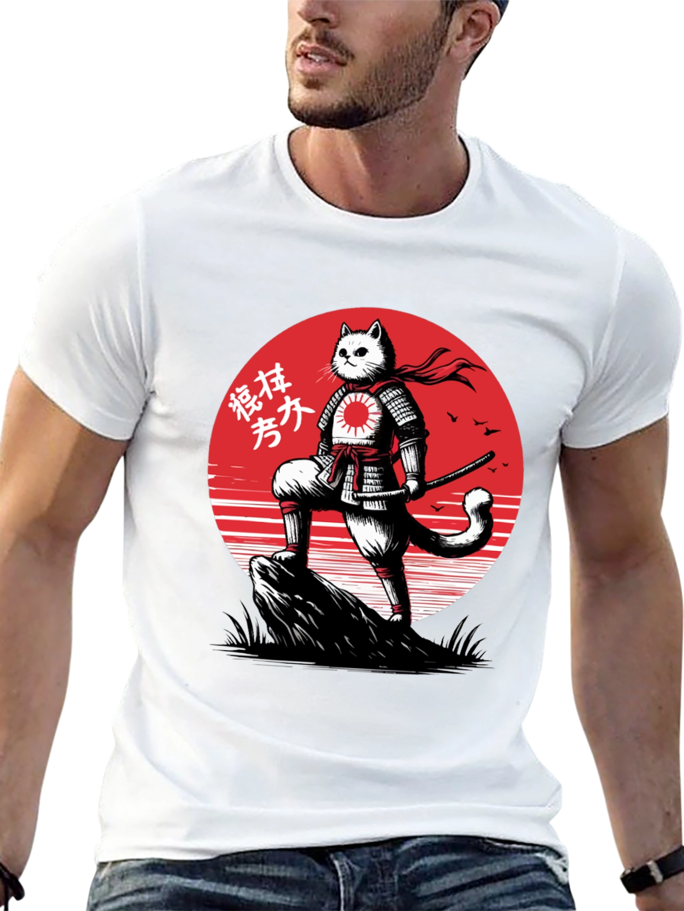 Samurai Cat T-Shirt - Martial Arts Kitten