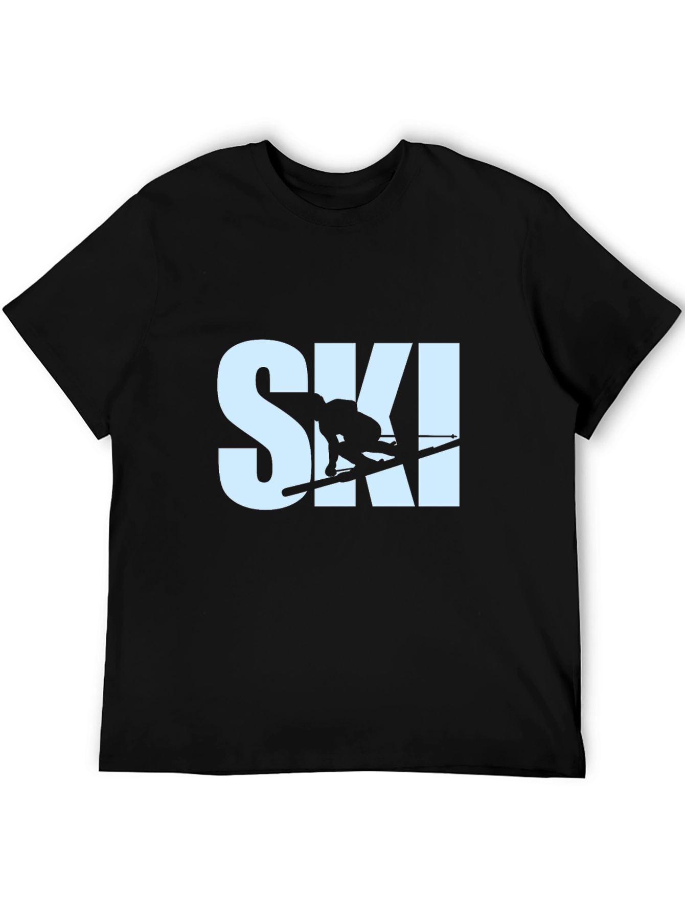 Mens Ski T-Shirt - Black Graphic Tee